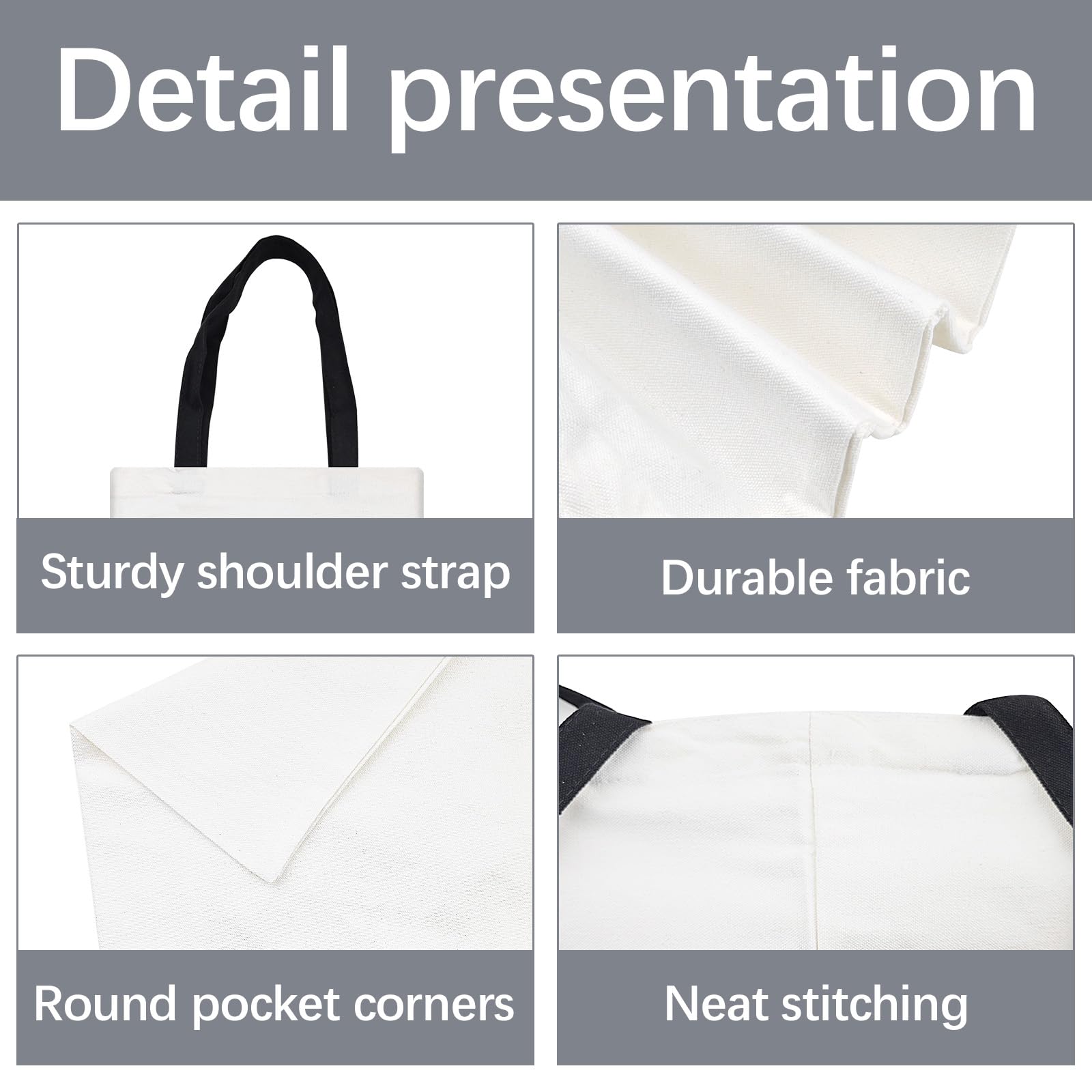 20-Pack Sublimation Blank Tote Bags - Bulk Canvas Makeup & Shopping Bags for DIY Customization - Perfect for Gifts, Promotions & Personal Use
