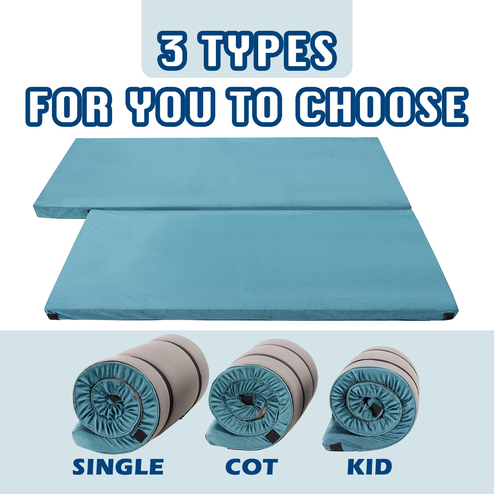 Best Foam Camping Mattress - Portable Roll-Up Sleeping Pad for Adults & Kids - Lightweight Camping Mat for Cot, Tent, RV, Car & Outdoor Adventures - Includes Travel Storage Cover