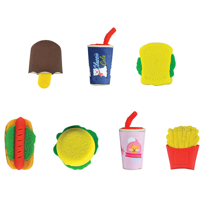 Fast Food Erasers 1 Capsule - Fun Novelty School & Office Supplies for Stress Relief & Desk Decor - Perfect for Students, Teachers & Office Workers