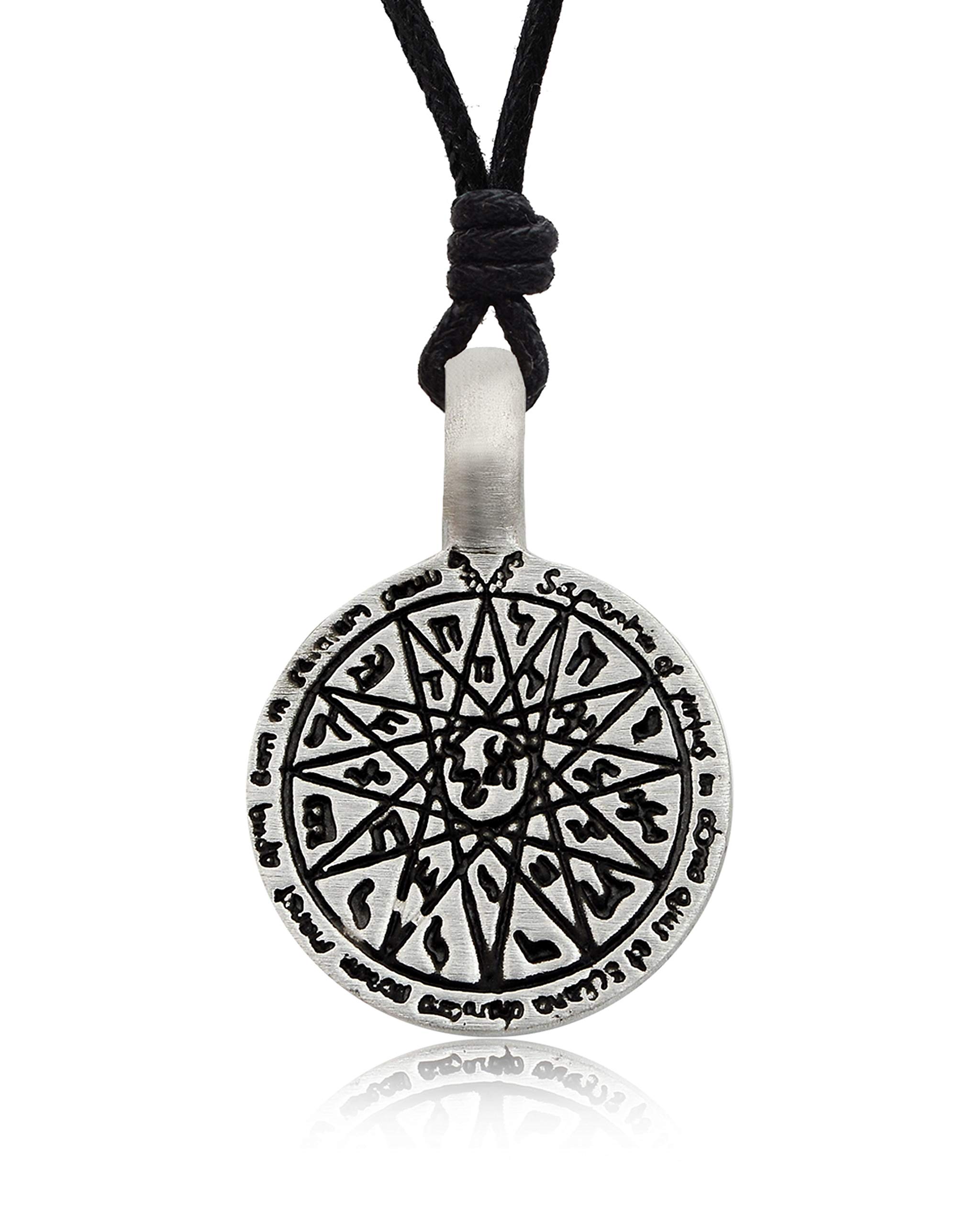 Hebrew Astrology Wheel Silver Pewter Charm Necklace Pendant - Zodiac Jewelry for Spiritual Protection & Unique Fashion Accessory (Ideal for Meditation, Gifts & Boho Style)