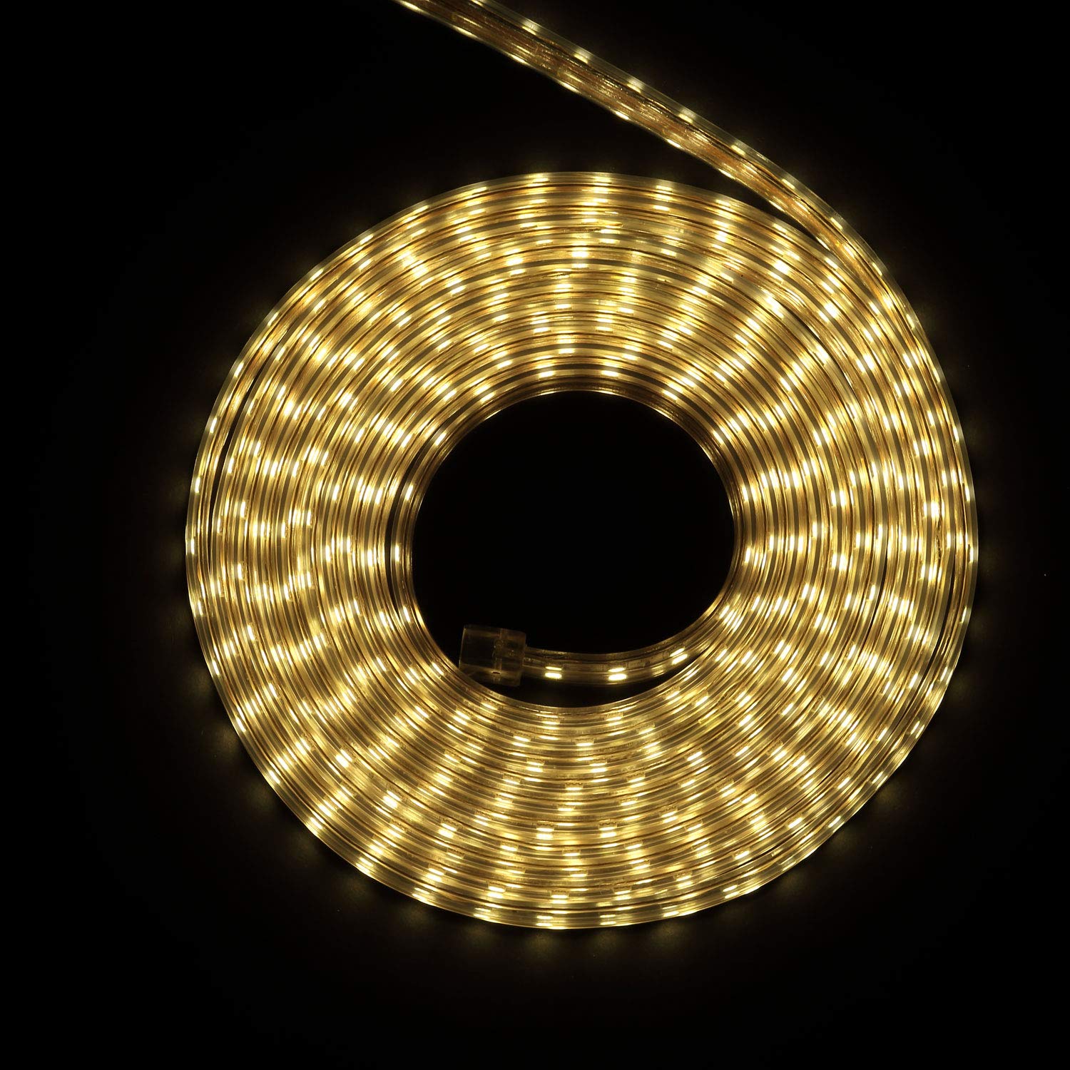 Ainfox 16.4Ft LED Strip Lights, 300 LEDs Waterproof Outdoor String Lights SMD5050 110V Flexible Decorative Lighting for Patio, Deck, Garden, Bedroom - UL & ETL Certified (16.4FT, Warm White) | Perfect for Holiday Decor, Party Lighting & Home Ambiance