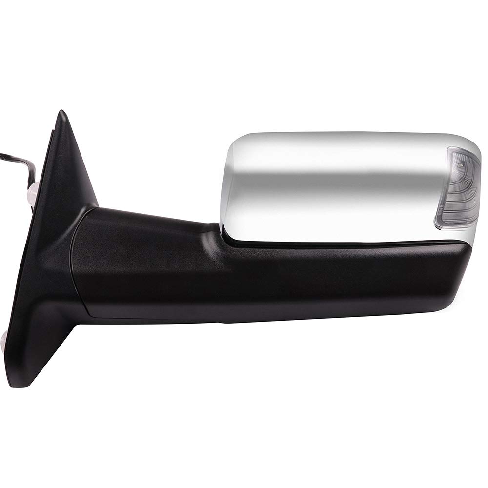 Aintier Power Heated Towing Mirrors for Dodge Ram 1500/2500/3500 (2010-2018) - LED Turn Signal, Puddle Light & Chrome Housing | Perfect for Towing, Camping & Off-Road Adventures