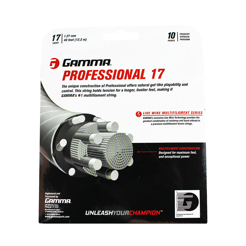 Gamma Live Wire Professional 17/1.27 Tennis String (Natural) | High-Performance Tennis Racket String for Competitive Play | Perfect for Tournament Matches & Training Sessions