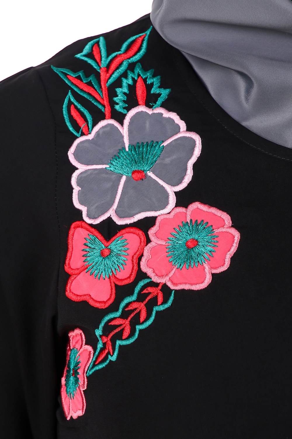 Floral Patchwork A-Line Tunic for Women - Boho Chic Blouse with Embroidery Details - Perfect for Summer Outfits, Beach Vacations & Casual Wear