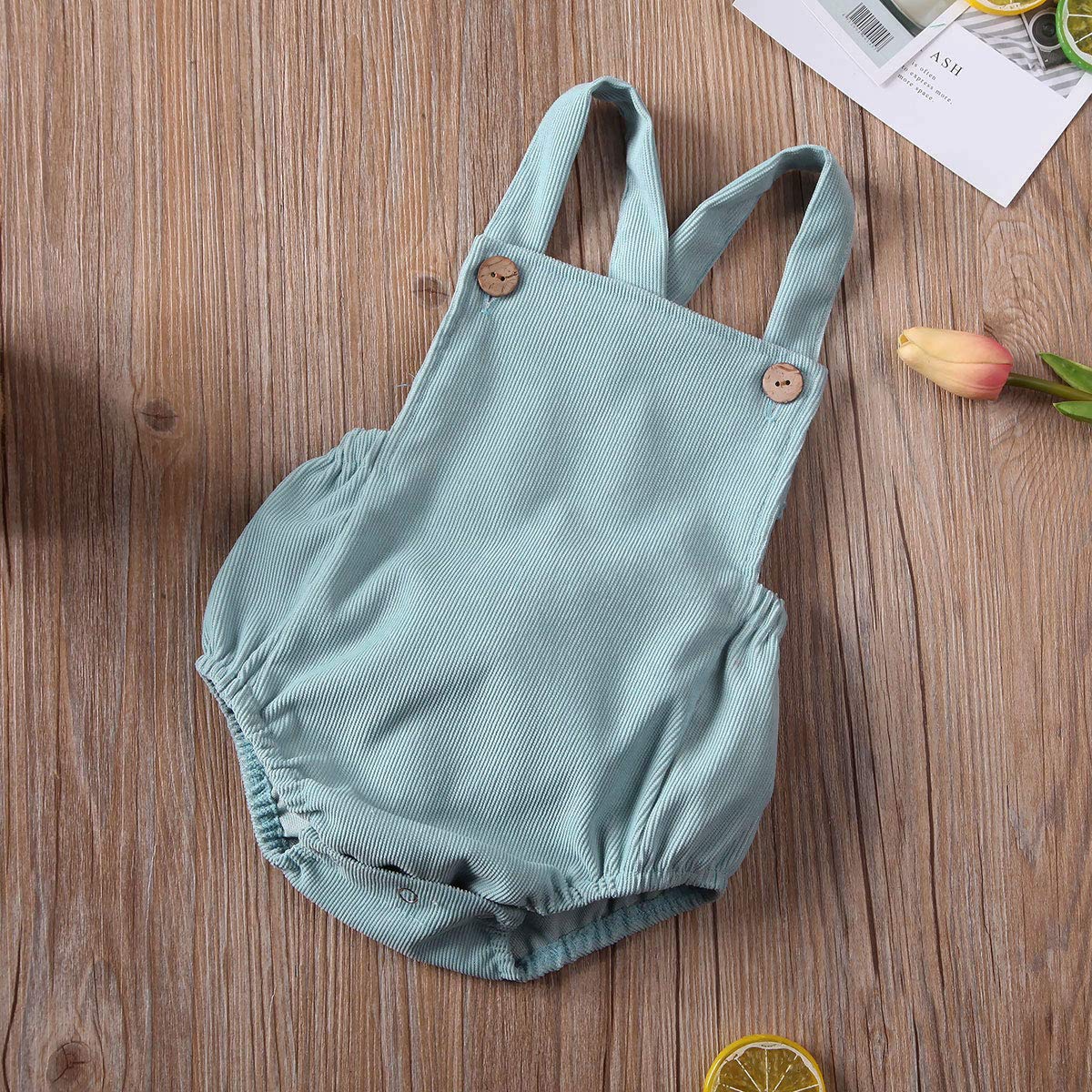 Newborn Baby Boy Girl Romper - Sleeveless Backless Button Jumpsuit One Piece Outfit for Summer | Soft Cotton Infant Clothes for Playtime & Photo Shoots