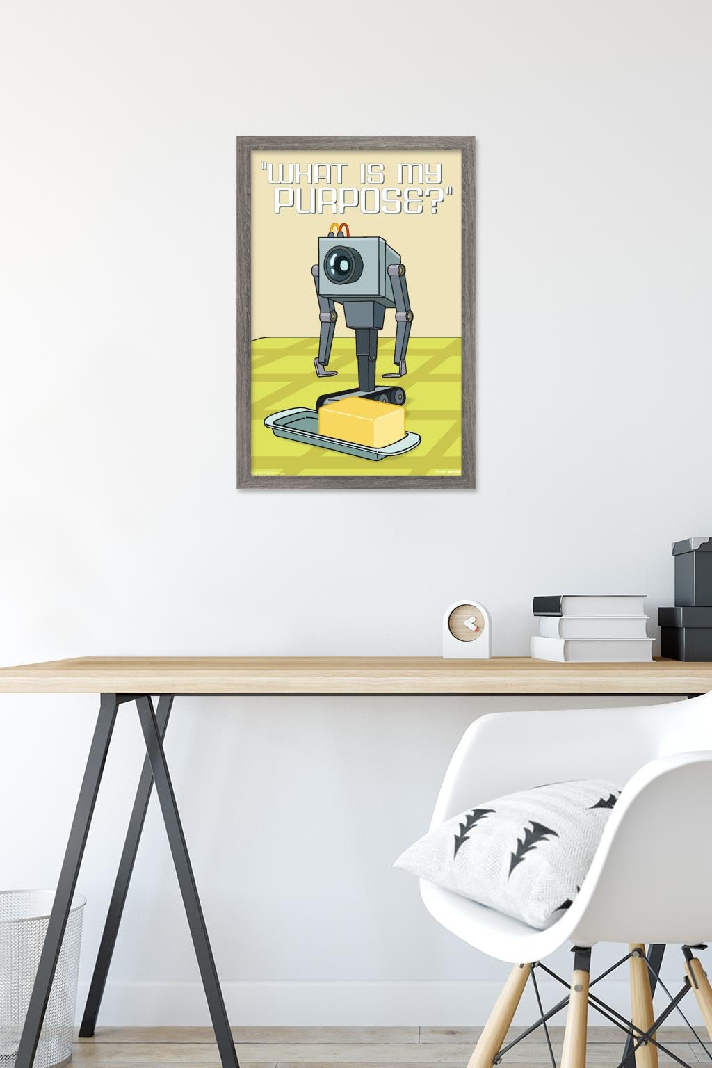 Trends International Rick and Morty Butter Bot Wall Poster - 14.725 x 22.375 Inches, Barnwood Framed Version - Perfect for Home, Office, and Game Room Decor