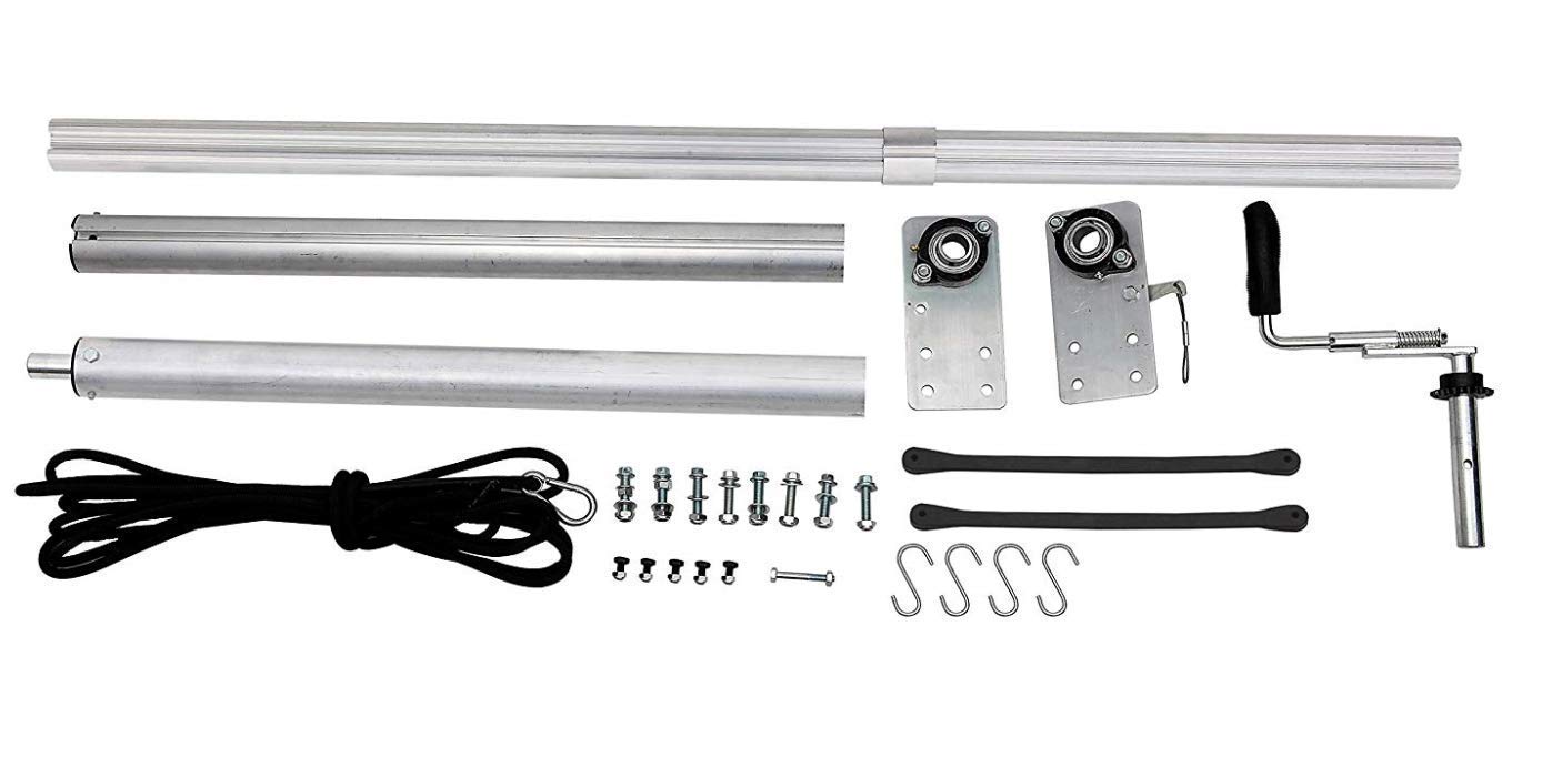 Aluminum Manual Truck & Trailer Hand Crank Tarp System (4.5' x 10') - Durable Cover for Cargo Protection, Hauling & Transport | Weatherproof & Easy to Use