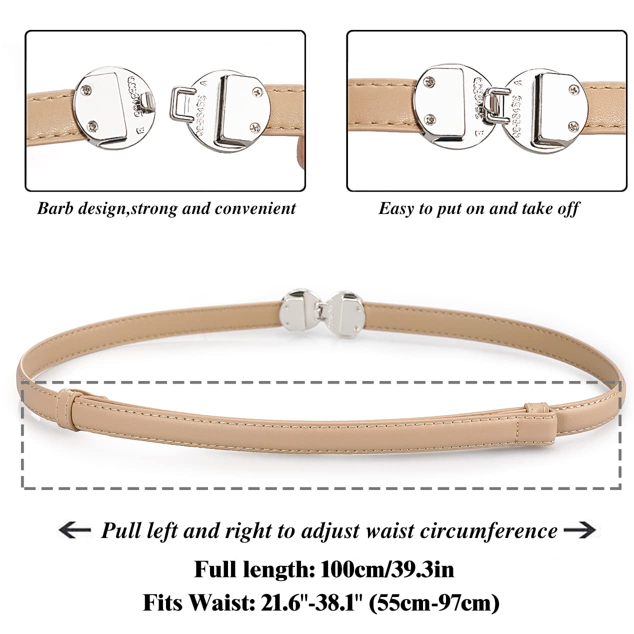 Glamorstar Women's Skinny Patent Leather Belt - Adjustable Waist Belt with Alloy Buckle for Dresses & Formal Wear | Perfect for Office, Party & Special Occasions