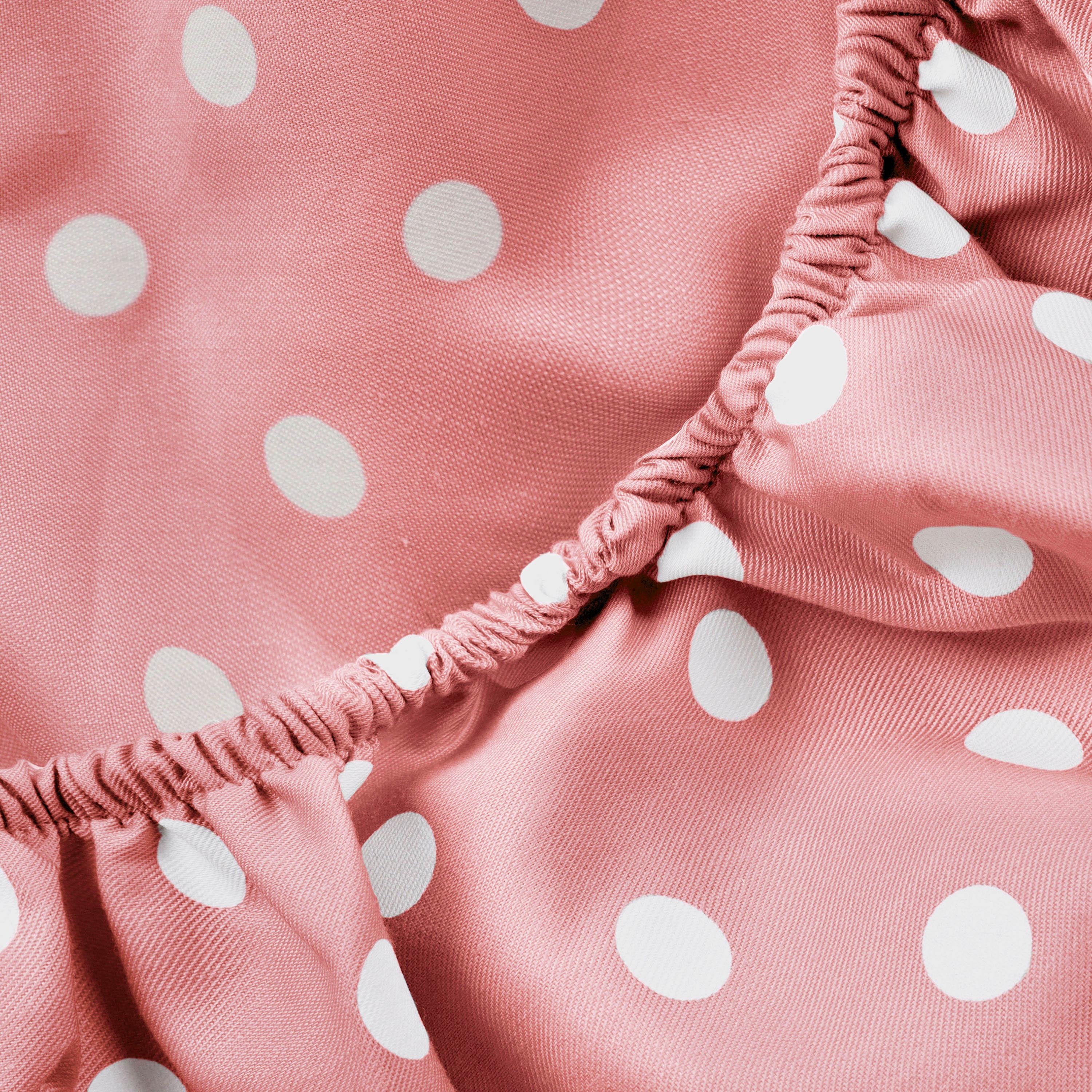 Polka Dot 600 Thread Count Cotton Blend Deep Pocket Sheet Set - Queen Size Bed Sheets for Comfortable Sleep - Perfect for Master Bedroom, Guest Room & Dorm