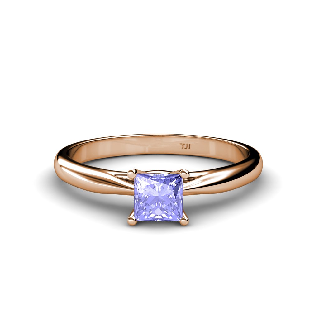 0.95 Carat Tanzanite Solitaire Ring in 14K Rose Gold - Elegant Engagement & Wedding Jewelry for Women