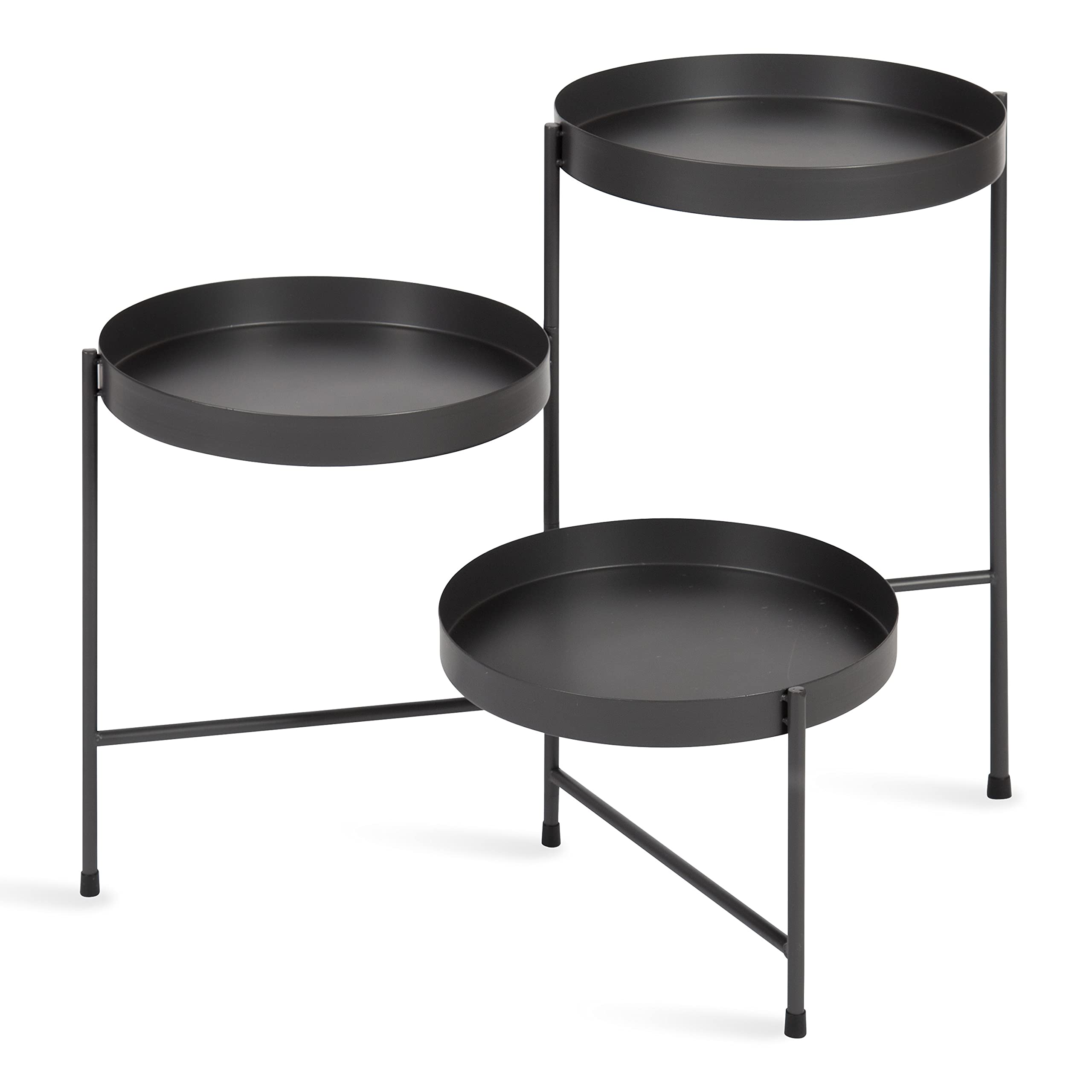 Kate and Laurel Finn 3-Tier Gray Plant Stand - 13x13x22 Inches - Indoor/Outdoor Flower Pot Holder for Living Room, Patio, Garden Decor