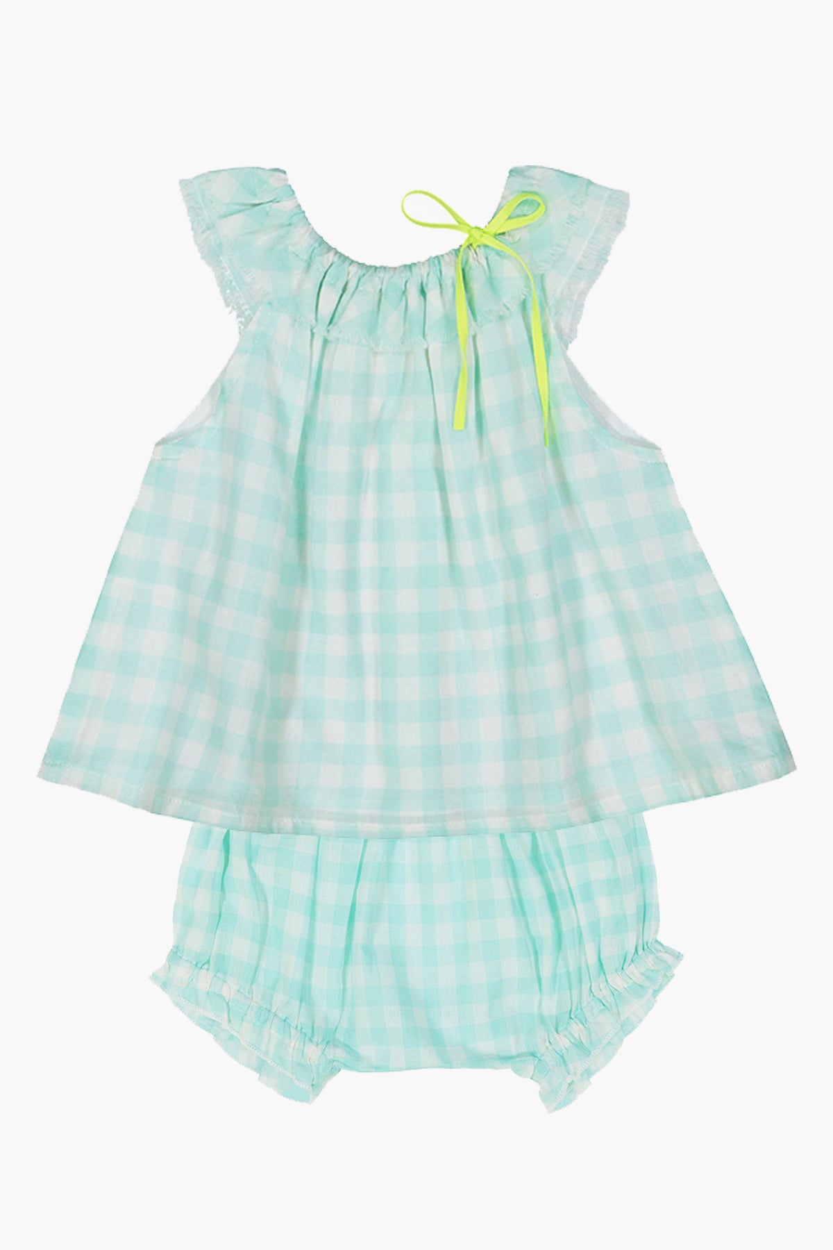 Everbloom Check Ruffle Baby Set - Adorable Outfit for Newborns & Infants | Perfect for Photo Shoots, Parties & Special Occasions