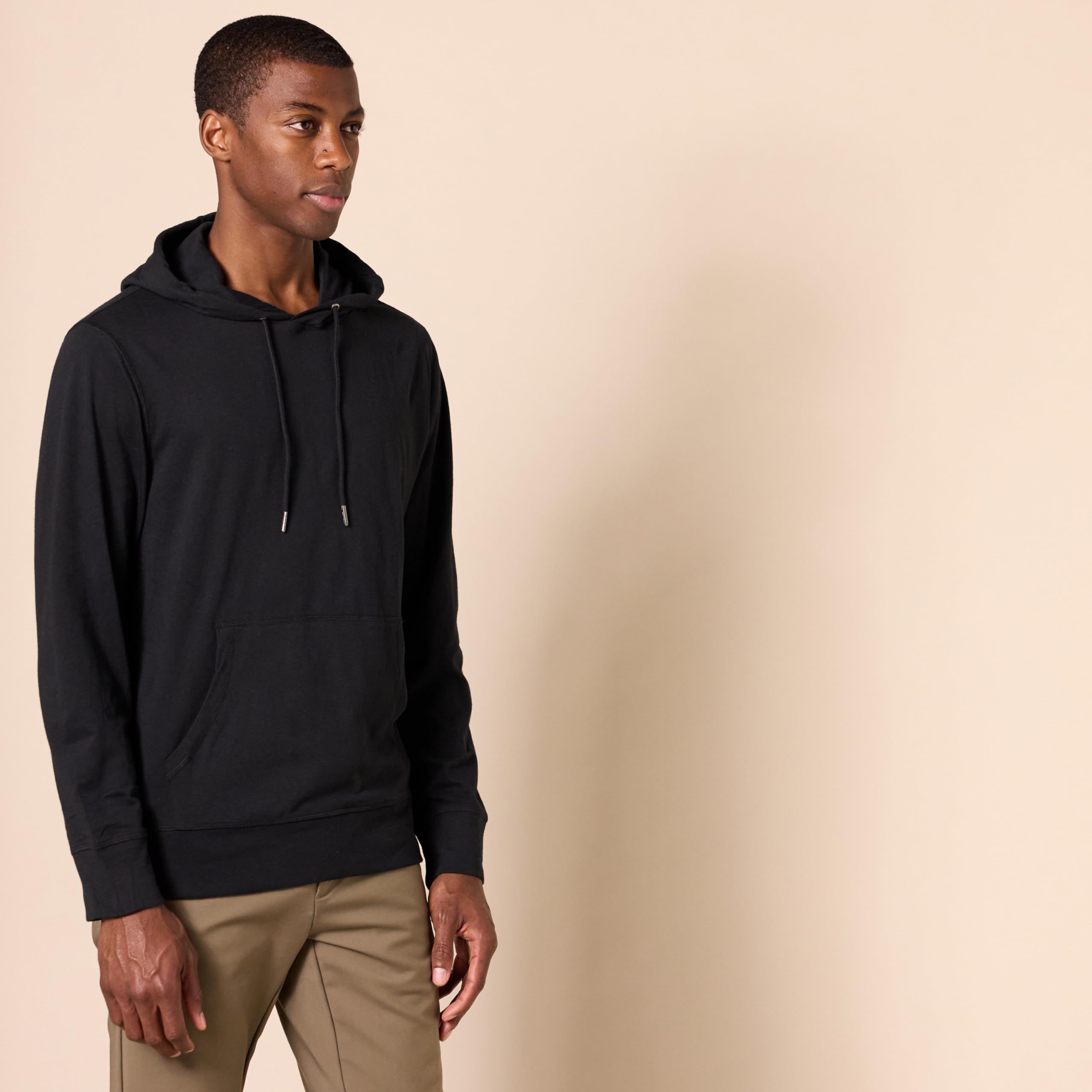 Amazon Essentials Men's Lightweight Jersey Pullover Hoodie - Soft Comfortable Casual Sweatshirt for Everyday Wear, Gym, and Outdoor Activities