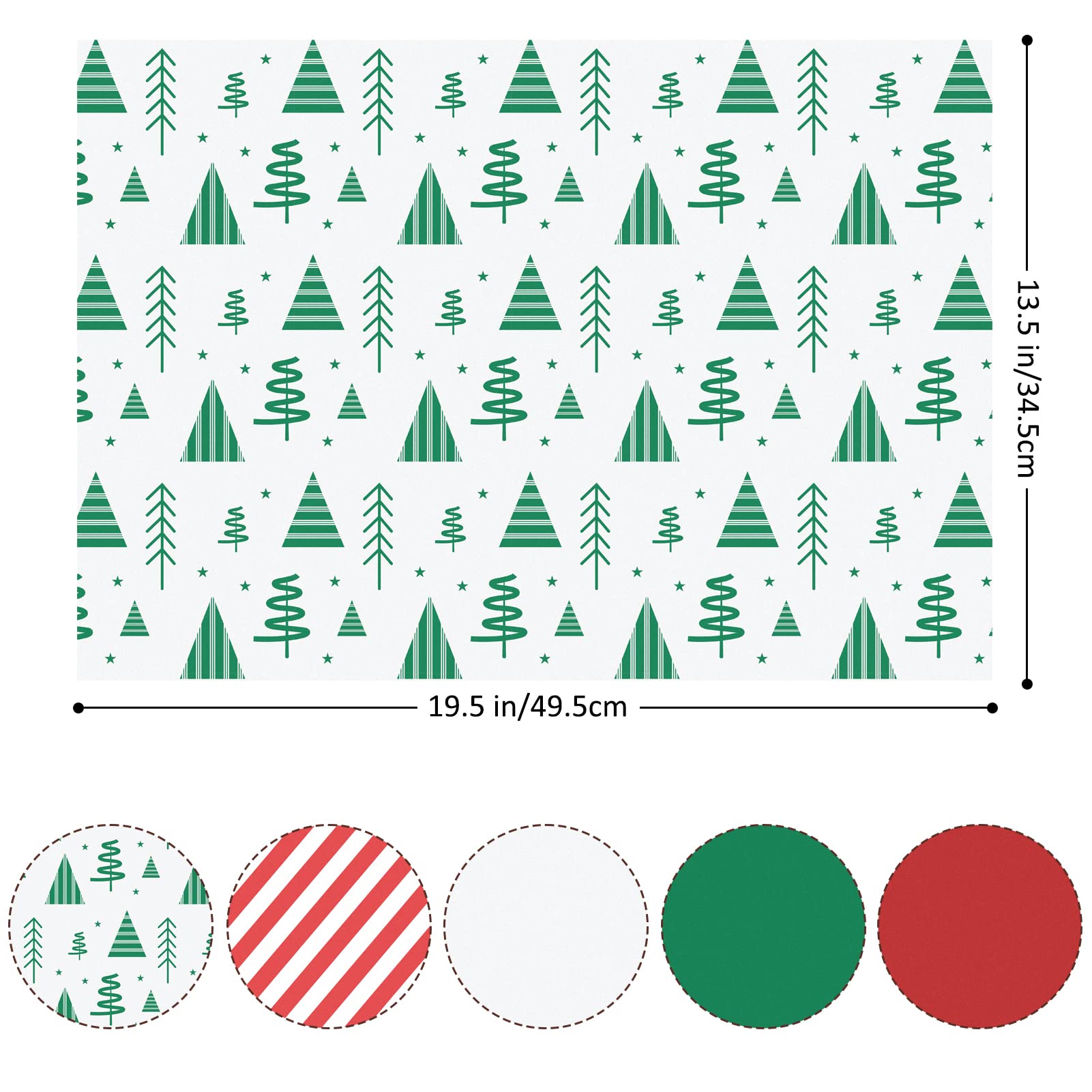 120 Sheets Christmas Tissue Paper Bulk - Red, Green & White Holiday Gift Wrapping Paper for Bags, Crafts & Decor | Xmas Party Supplies & DIY Projects