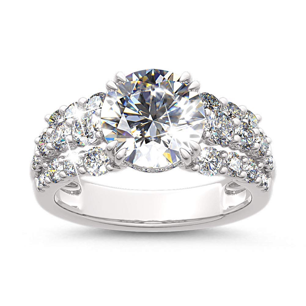 Jeulia 925 Sterling Silver Wedding & Engagement Rings for Women - 4.75ct Main Stone + 2.59ct Side Stones Bridal Set, Perfect for Proposals, Anniversaries & Special Occasions