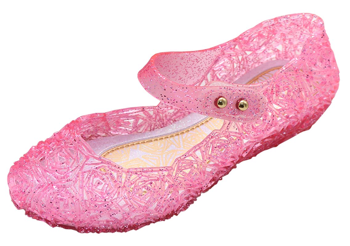 **YouKD Girls Princess Cosplay Shoes - Sparkly Jelly Sandals for Dress Up & Costume Play | Perfect for Halloween, Birthday Parties & Themed Events**