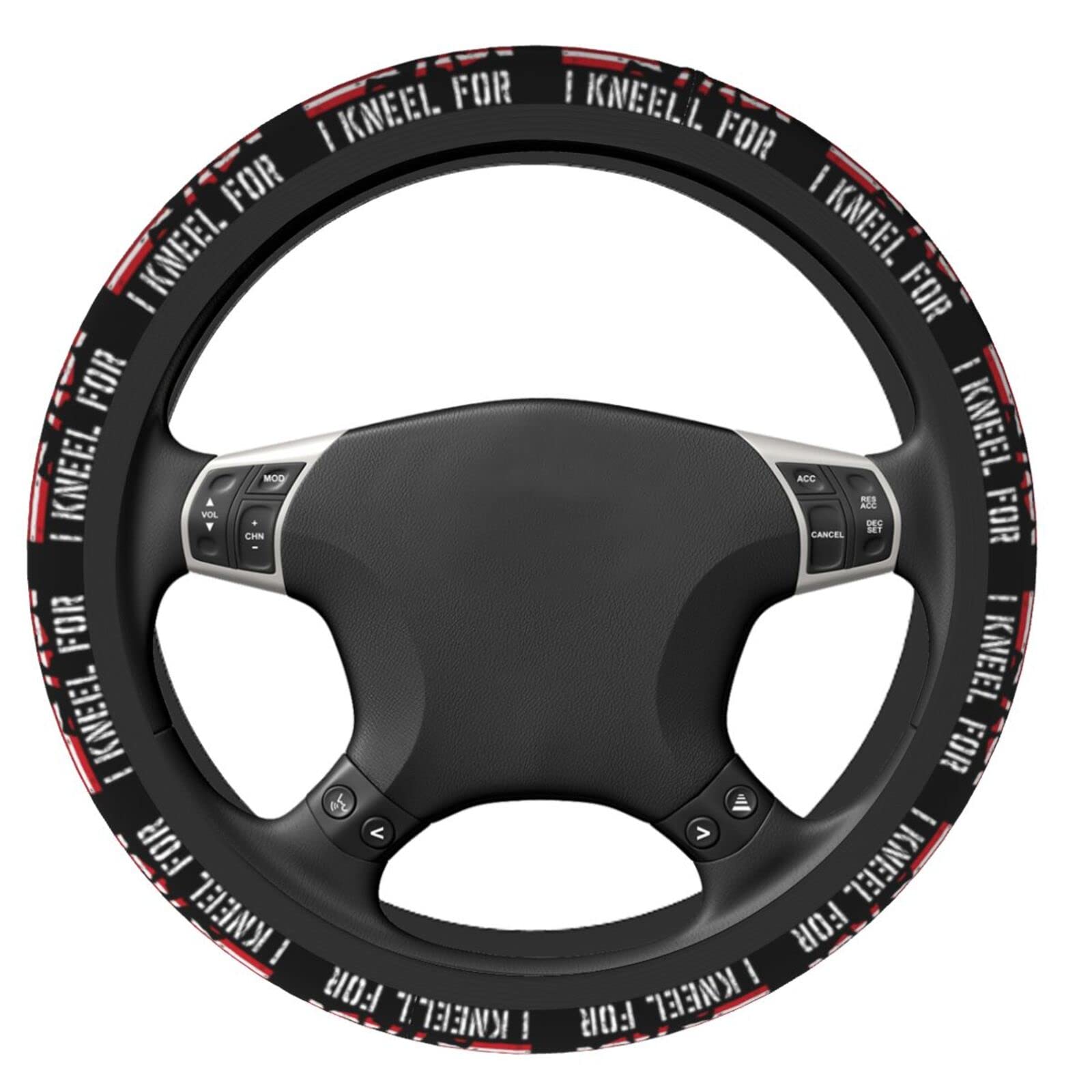 I Stand for The Flag I Kneel for The Cross - 15 Inch Universal Anti-Slip Neoprene Steering Wheel Cover for Women, Men & Teens - Breathable Car Accessory for SUV, Truck & Auto - Perfect for Road Trips & Daily Commutes
