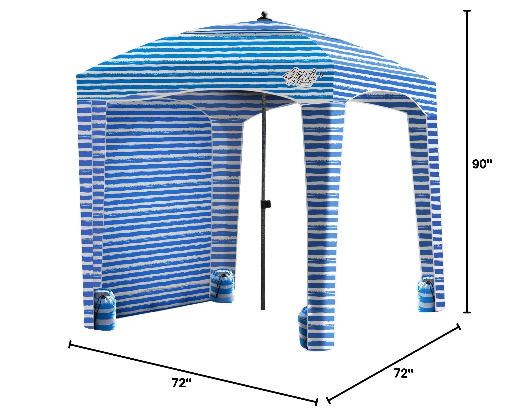 Qipi Beach Cabana - 6' x 6' Portable Sun Shelter with UPF 50+ UV Protection, Waterproof Canopy & Side Wall - Easy Setup Beach Tent for Family, Kids & Friends - Perfect for Beach Days, Picnics, Camping & Outdoor Adventures