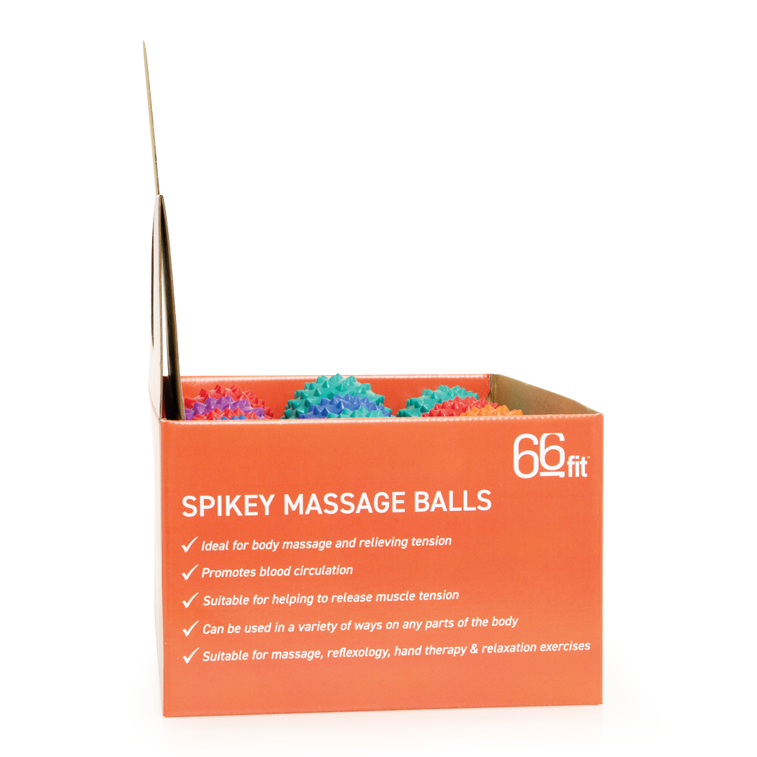 66Fit Spikey Massage Balls 9cm (3.5 Inch) - Pack of 24 - Deep Tissue Muscle Therapy, Trigger Point Relief, Myofascial Release - Perfect for Athletes, Yoga, Physical Therapy & Recovery