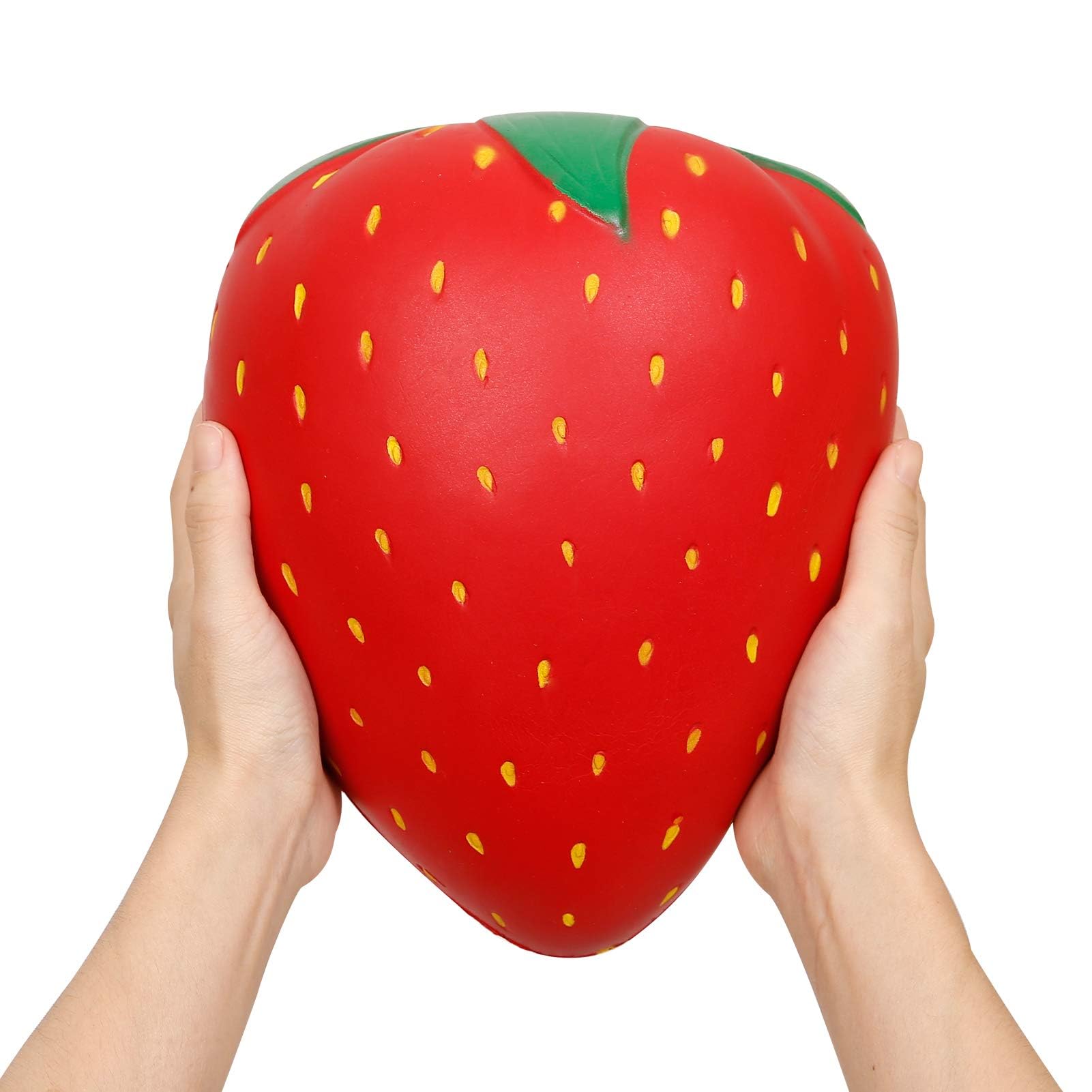 Anboor Jumbo Squishy Toy - 7.9 Inch Giant Soft Strawberry Squishies for Stress Relief, Fun Party Favors for Kids & Adults - Perfect for Anxiety Relief, Sensory Play, Birthday Gifts and Office Desk Decor