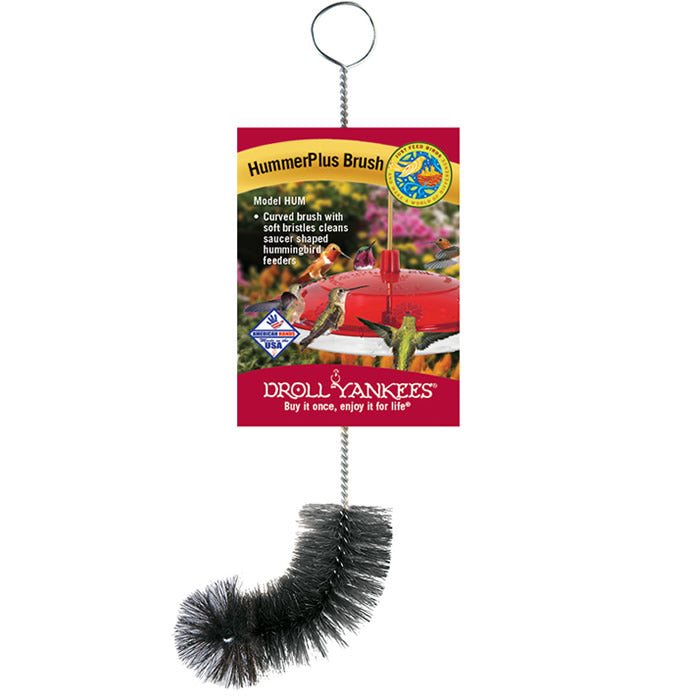 Droll Yankees HummerPlus Bird Feeder - Squirrel Proof Hanging Bird Feeder with Brush for Wild Birds - Perfect for Backyard, Garden & Outdoor Bird Watching
