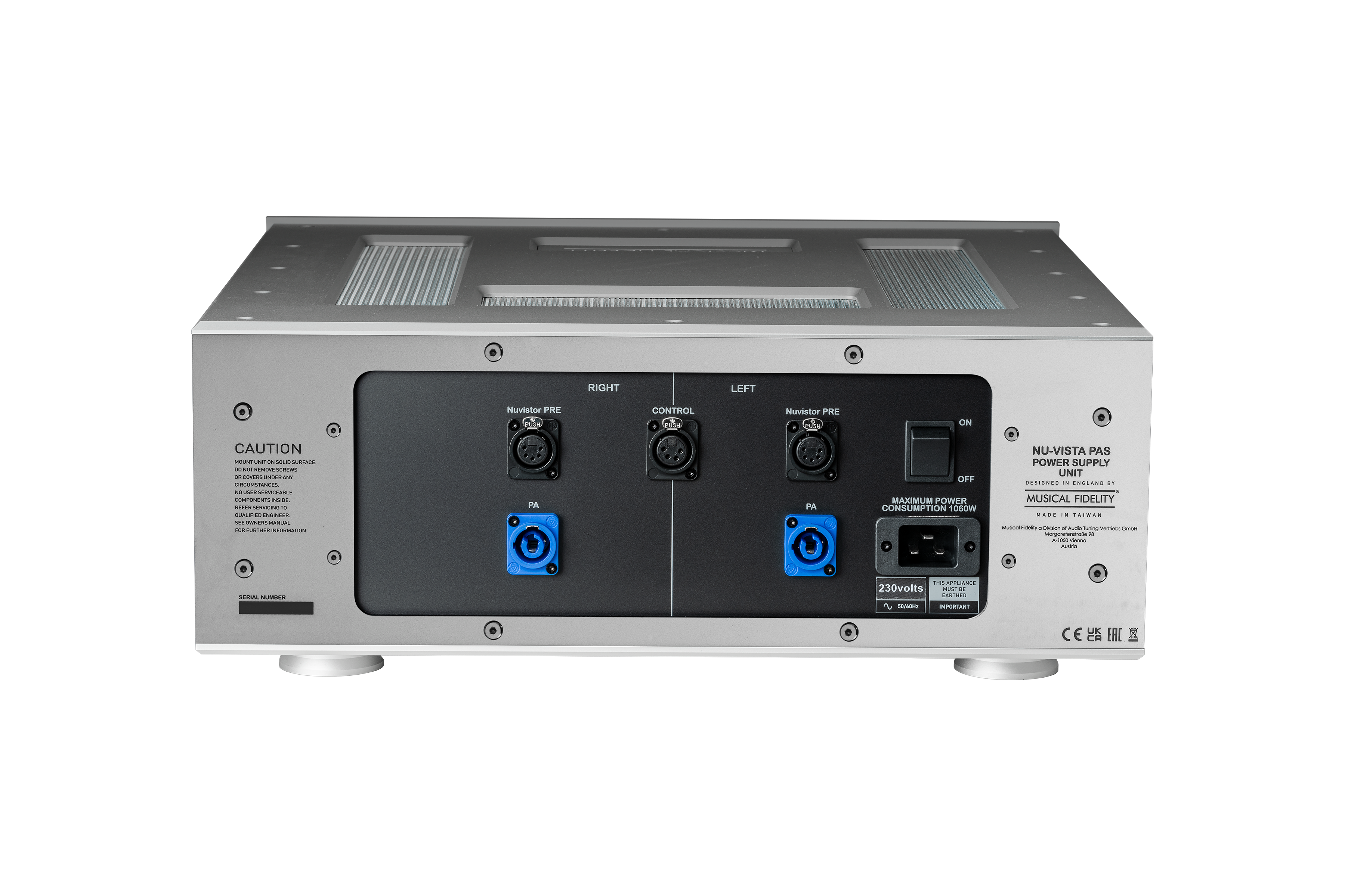 Musical Fidelity Nu Vista PAS Fully Balanced Discrete Stereo Power Amplifier with Separate PSU - High-End Audio System for Home Theater & Music Listening