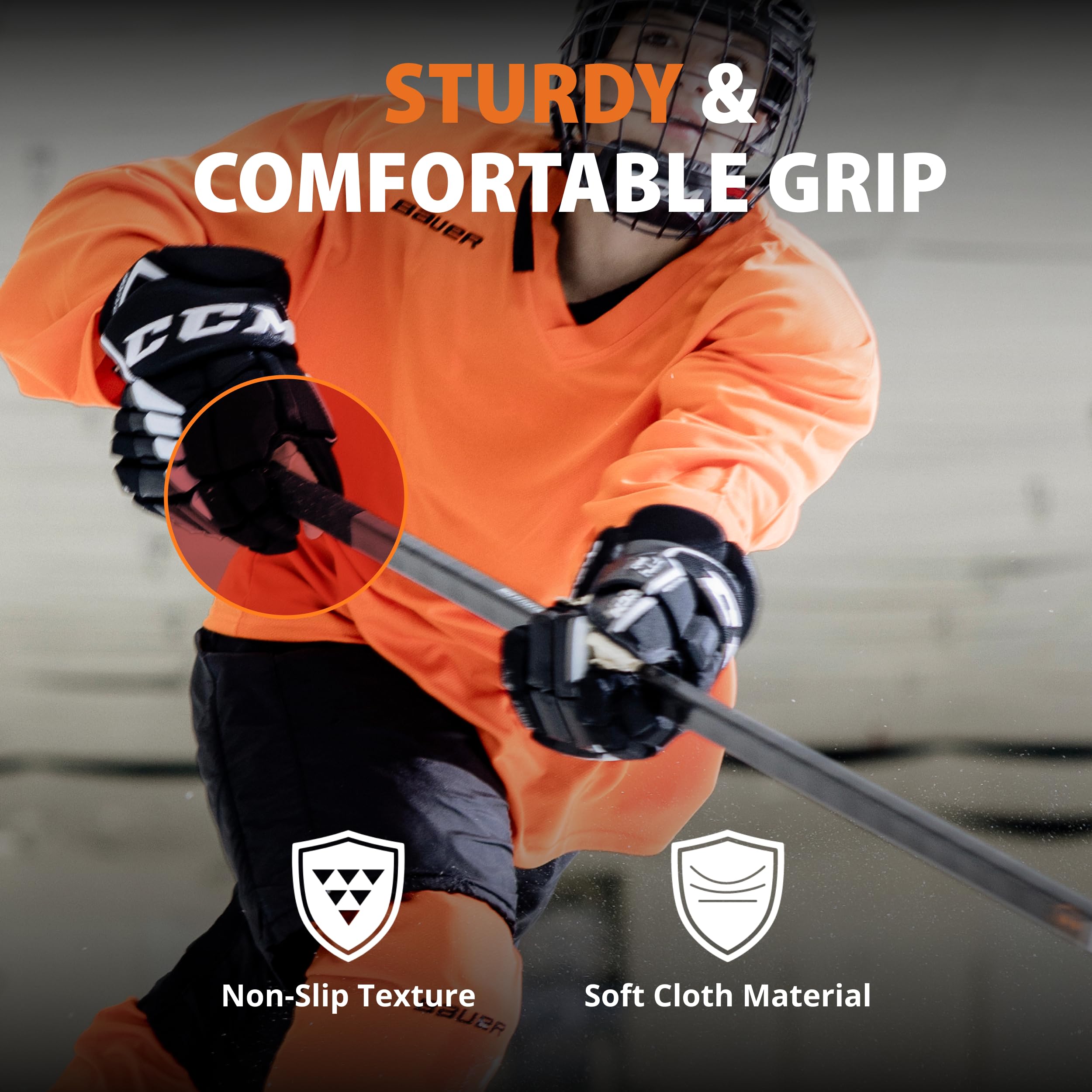Premium Cloth Hockey Tape - 3 Roll Pack for Stick, Blade & Handle Protection | Multipurpose Sports Tape for Street Hockey, Equipment & Accessories | Ideal for Players, Coaches & Gifts