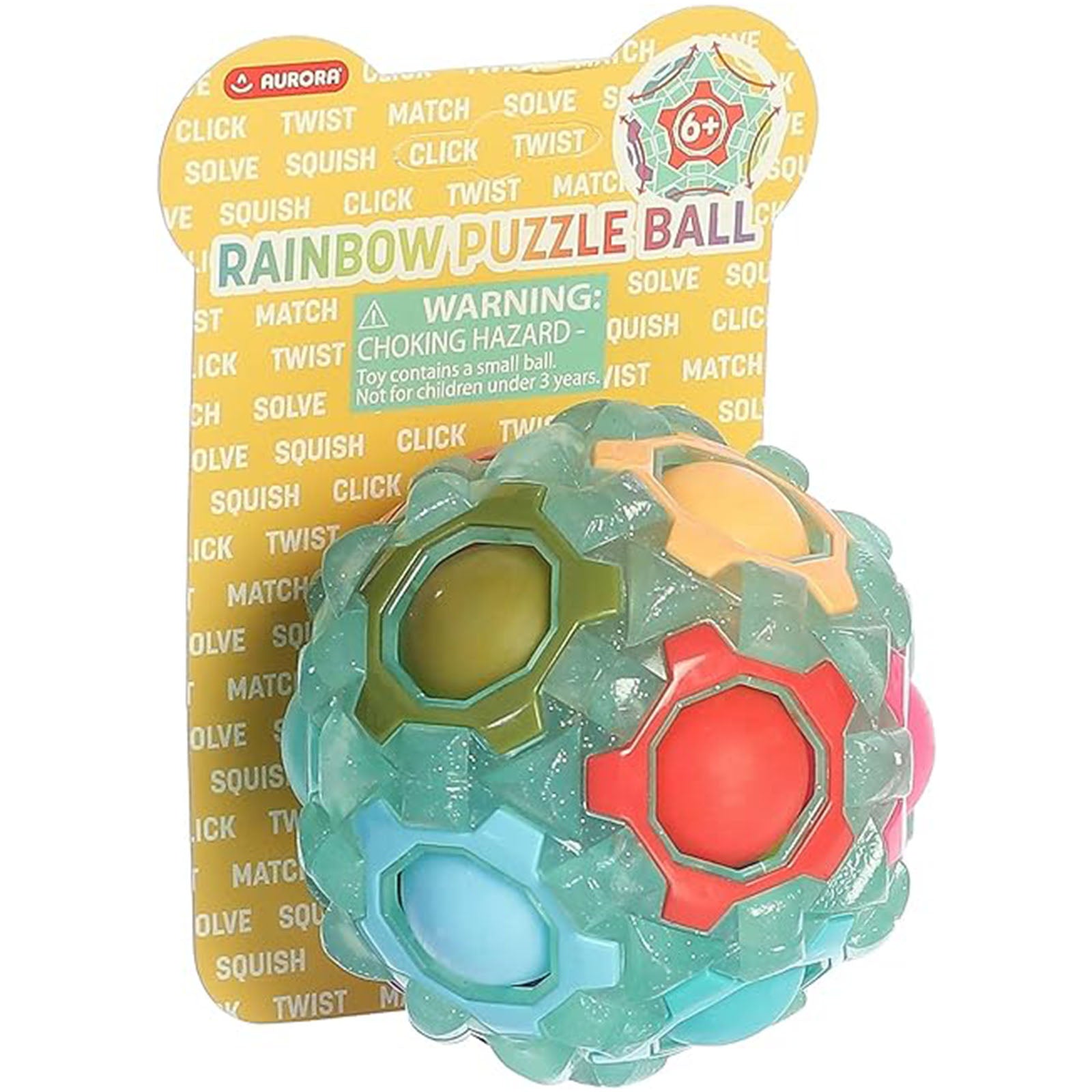 Aurora Rainbow Puzzle Ball - 3D Brain Teaser & Stress Relief Toy for Adults & Kids - Perfect for Office, Home, and Travel Entertainment