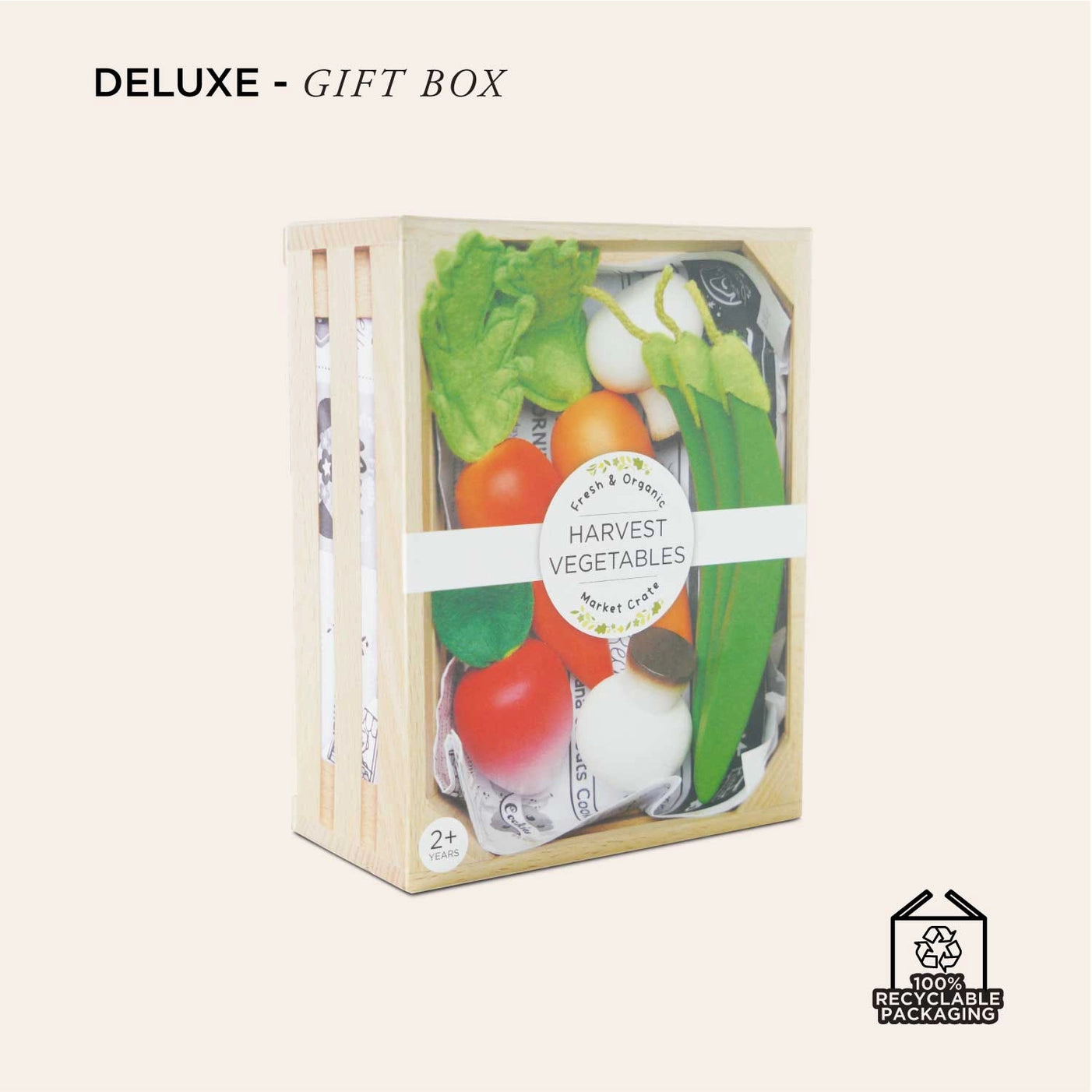 Premium Wooden Harvest Vegetable Market Crate - Perfect for Farmers Market, Grocery Display & Farmhouse Decor