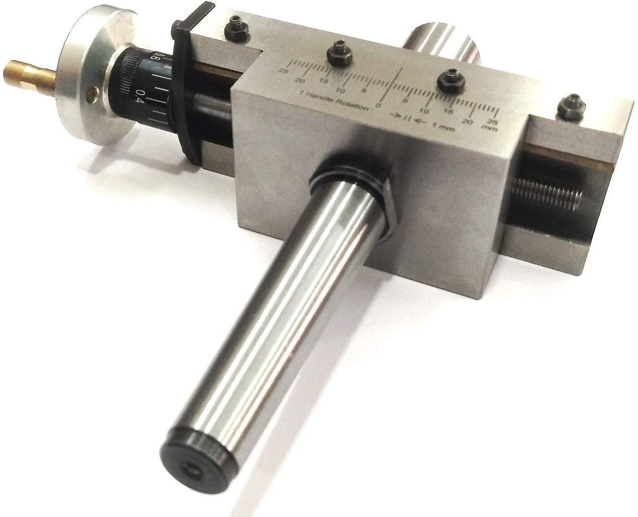 2MT Shank Taper Turning Attachment with Revolving Live Center - Metric Lathe Tailstock Offset Tool for Precision Metalworking & Woodturning Projects