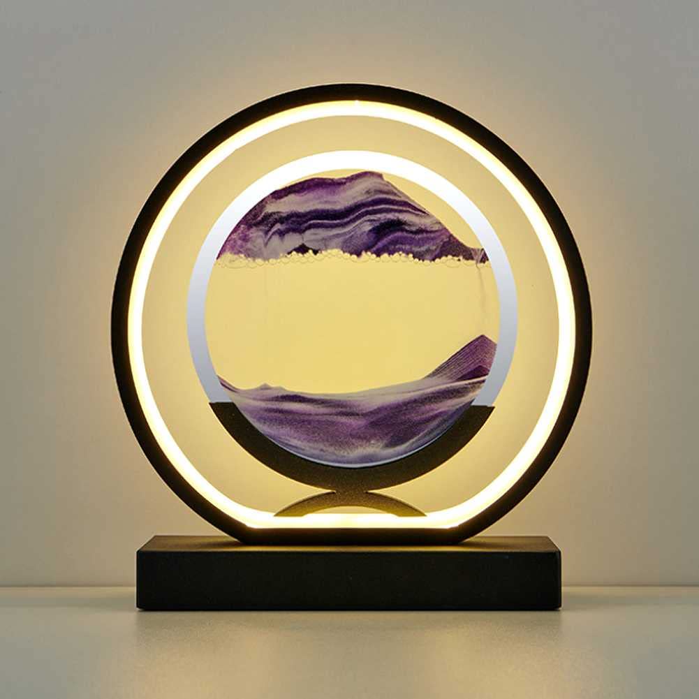 3D Deep Sea Sand Art Moving Sand Picture - Round Glass Flowing Sand Frame for Home, Office & Desktop Decoration | Relaxing Sandscape Art for Kids & Adults | Perfect for Stress Relief & Meditation Spaces
