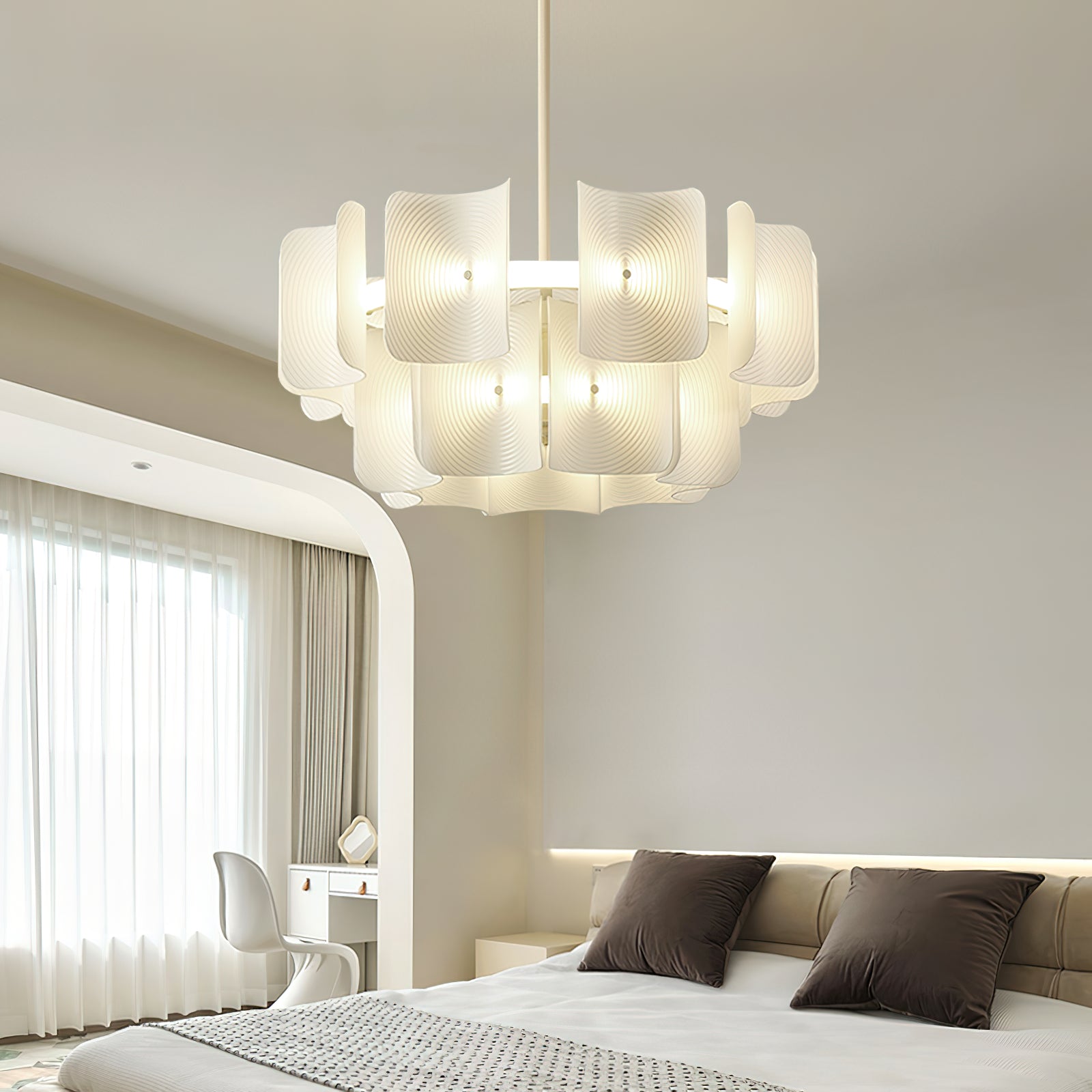 Fingerprint Chandelier - Modern Glass Ceiling Light Fixture for Dining Room, Living Room & Bedroom | Elegant Home Decor Lighting for Weddings & Interior Design