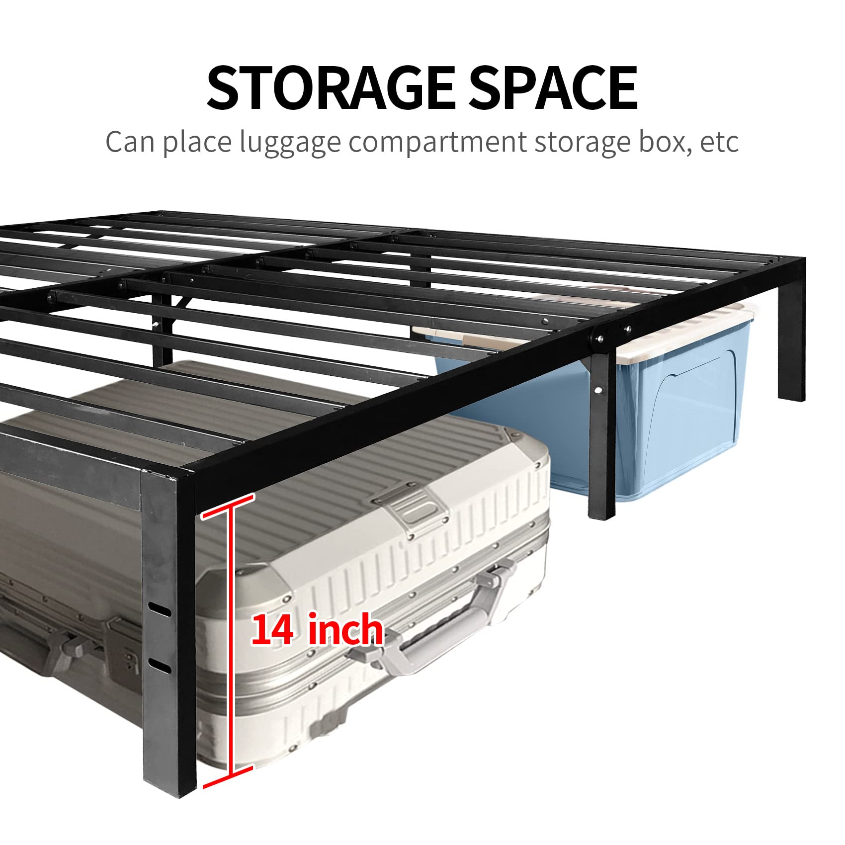 UNICOO Heavy Duty Metal Platform Bed Frame - Full Size, Steel Slat Support, Anti-Slip, Noise Free, Easy Assembly, No Box Spring Needed - Perfect for Modern Bedrooms, Guest Rooms & Dormitories