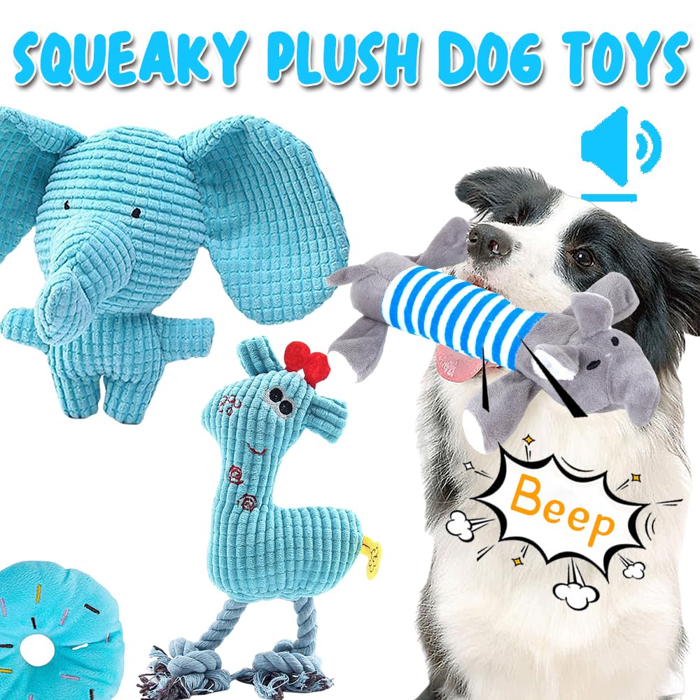 Speedy Panther 6Pcs Dog Chew Toys for Small & Medium Dogs - Puppy Teething Toys for 8+ Weeks, Durable Plush Dog Toy Set | Perfect for Indoor Play, Training Rewards & Anxiety Relief