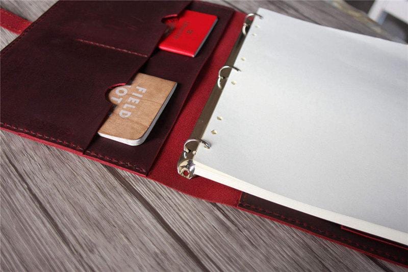 Premium A4 Leather Ring Binder Portfolio Folder - Professional Document Organizer for Office, School & Business Presentations - Durable & Elegant File Holder for Reports, Contracts & Important Papers