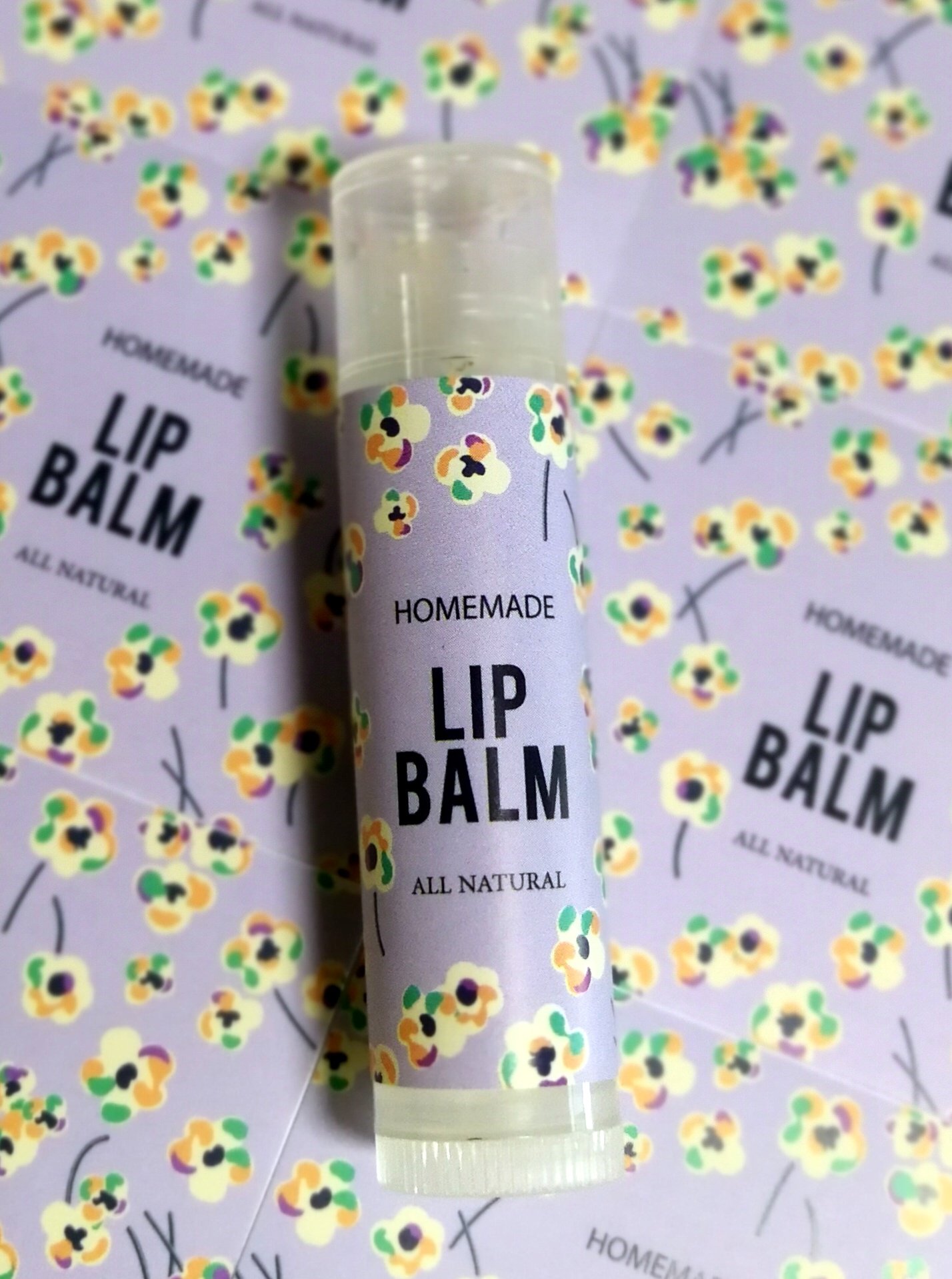 20pcs Homemade Skincare Product Labels - Waterproof Adhesive Stickers for Lip Balm, Hand Cream & Candle Containers (Lilac Design) | Perfect for DIY Beauty Products, Handmade Gifts & Small Business Branding