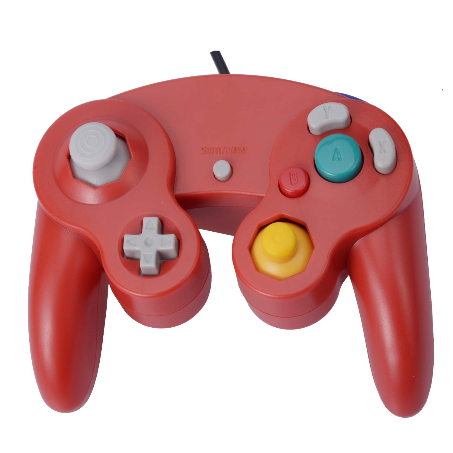2 Pack Classic Shock Joypad Wired Controller for Wii & NGC Gamecube - Red & Blue | Perfect for Retro Gaming & Multiplayer Sessions