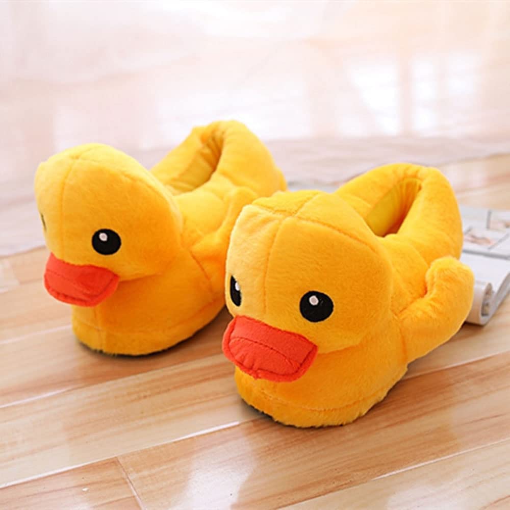 Women's Hokuto Duck Slippers - Cute Rubber Duck Cartoon House Shoes for Winter - Cozy Indoor/Outdoor Slippers for Home, Lounge & Gift Giving