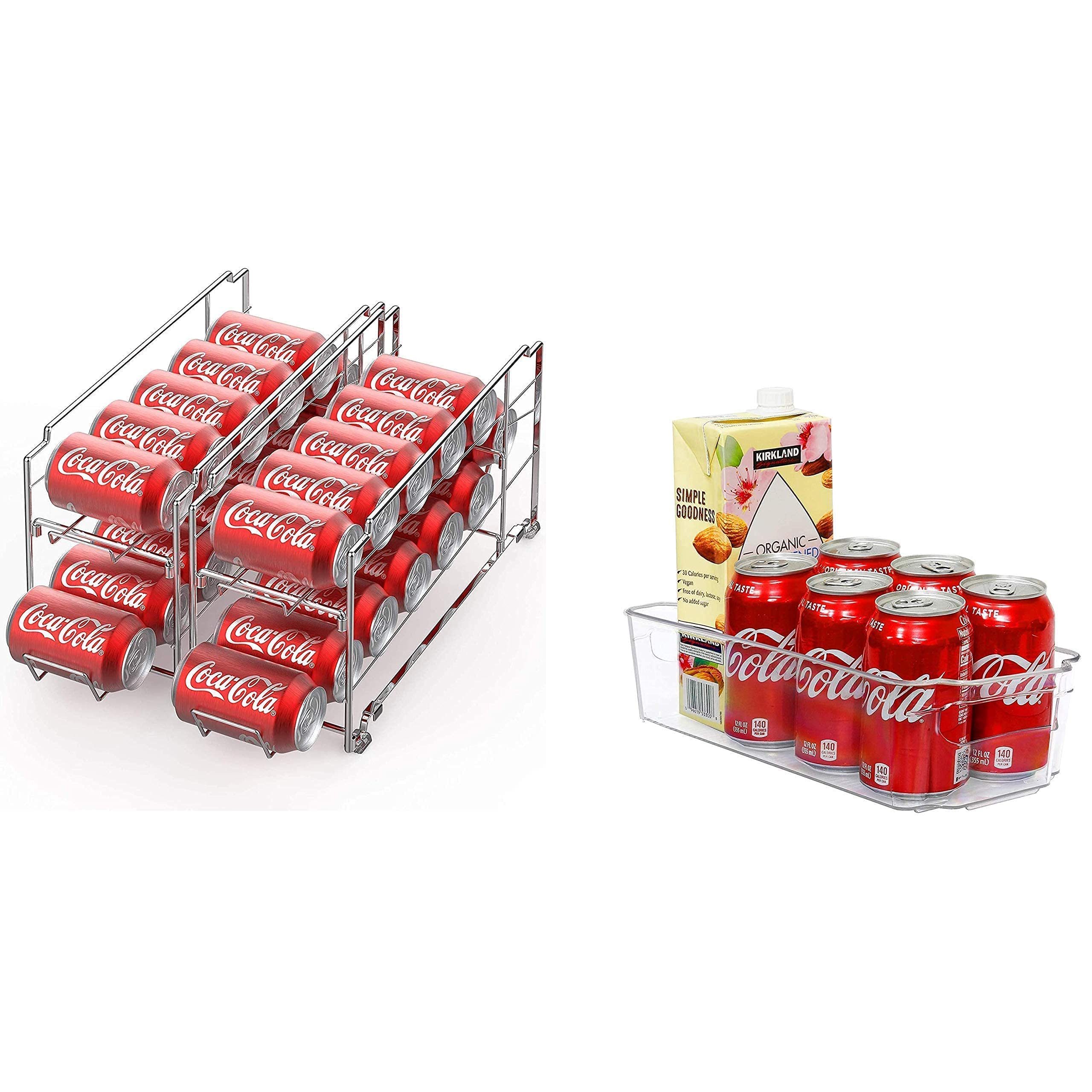 Stackable Beverage Can Dispenser & Kitchen Organizer Bin - Space Saving Soda Can Holder for Pantry, Fridge, Party & Bar Organization
