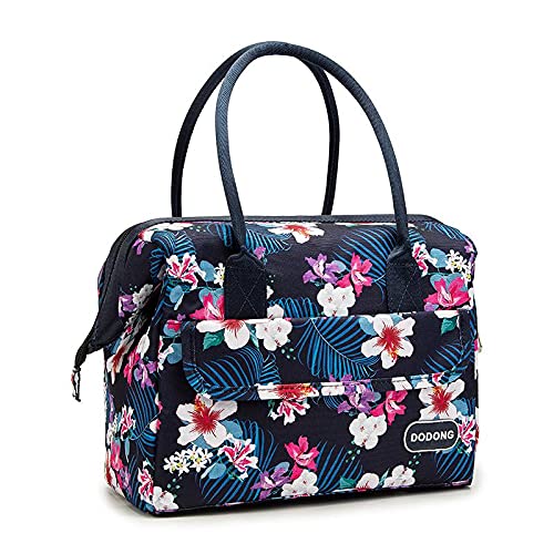 Insulated Lunch Bag for Women & Girls - Large Capacity Cool & Warm Lunch Box with Wide Open Design - Perfect for Work, School, Outdoor Travel & Picnics (Blue)