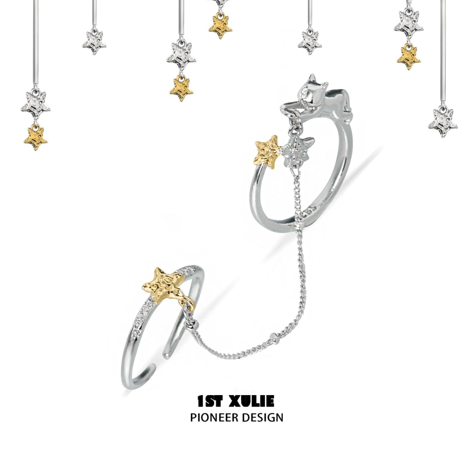 CAT'S GAZE S925 Sterling Silver Cat Ring - Elegant Stackable Dainty Jewelry for Women, Perfect for Everyday Wear, Gifts & Special Occasions