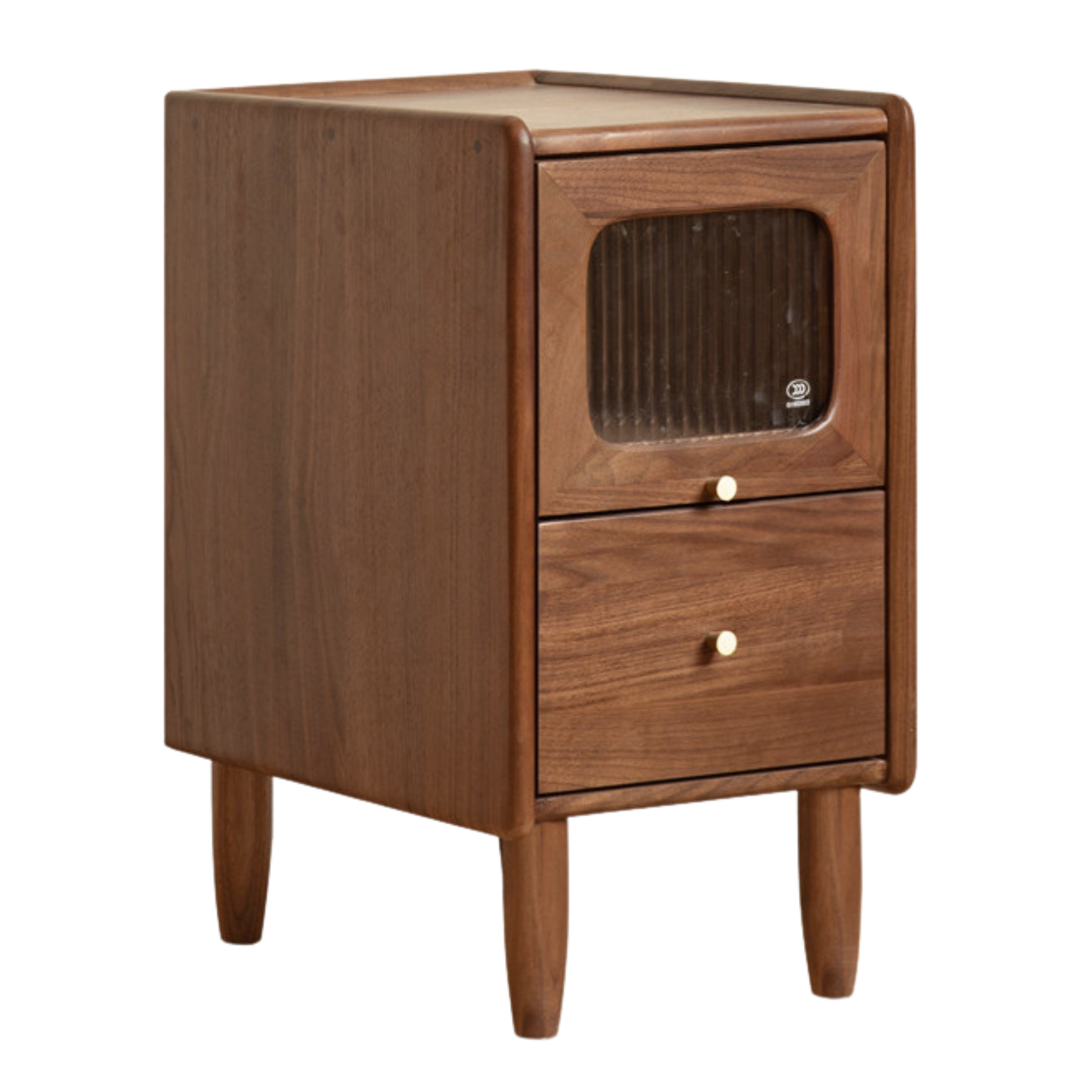 Solid Black Walnut Nightstand - Ultra Narrow Bedside Table with Calpa Wood - Perfect for Small Spaces, Apartments & Modern Bedrooms