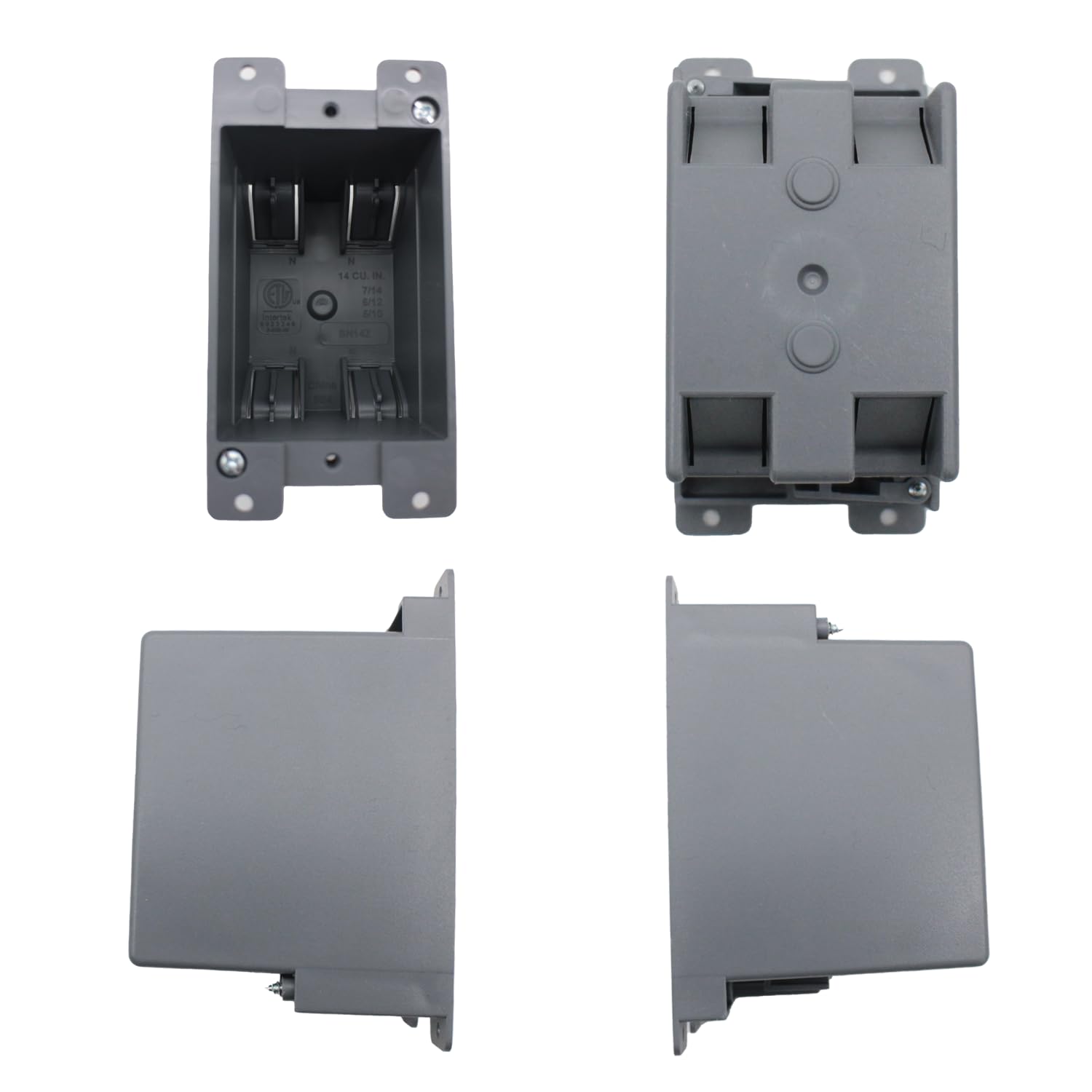 1-Gang PVC Old Work Electrical Box, 14 cu.in. Deep Switch & Outlet Box, ETL Certified for Home Improvement, Plastic Junction Box for Switches & Outlets (1 Pack) - Perfect for DIY Home Renovation & Electrical Wiring Projects