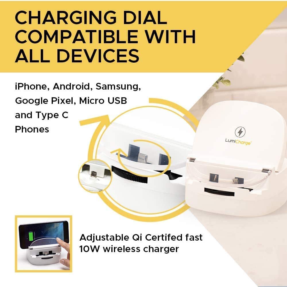 LumiCharge Smart Adjustable LED Desk Lamp with Fast Qi Wireless Charger Stand - Perfect for Home Office, Study & Bedroom Workspace Lighting