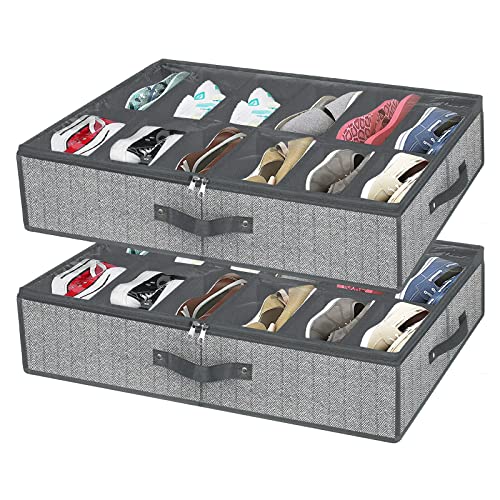 2 Shoes (12+12 Cells) Herringbon Grey