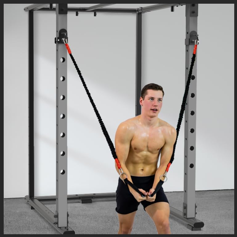 Kipika Heavy Duty Power Cage Squat Rack Accessories - 2 Pack Gym Hooks for Resistance Bands, Compatible with 5/8