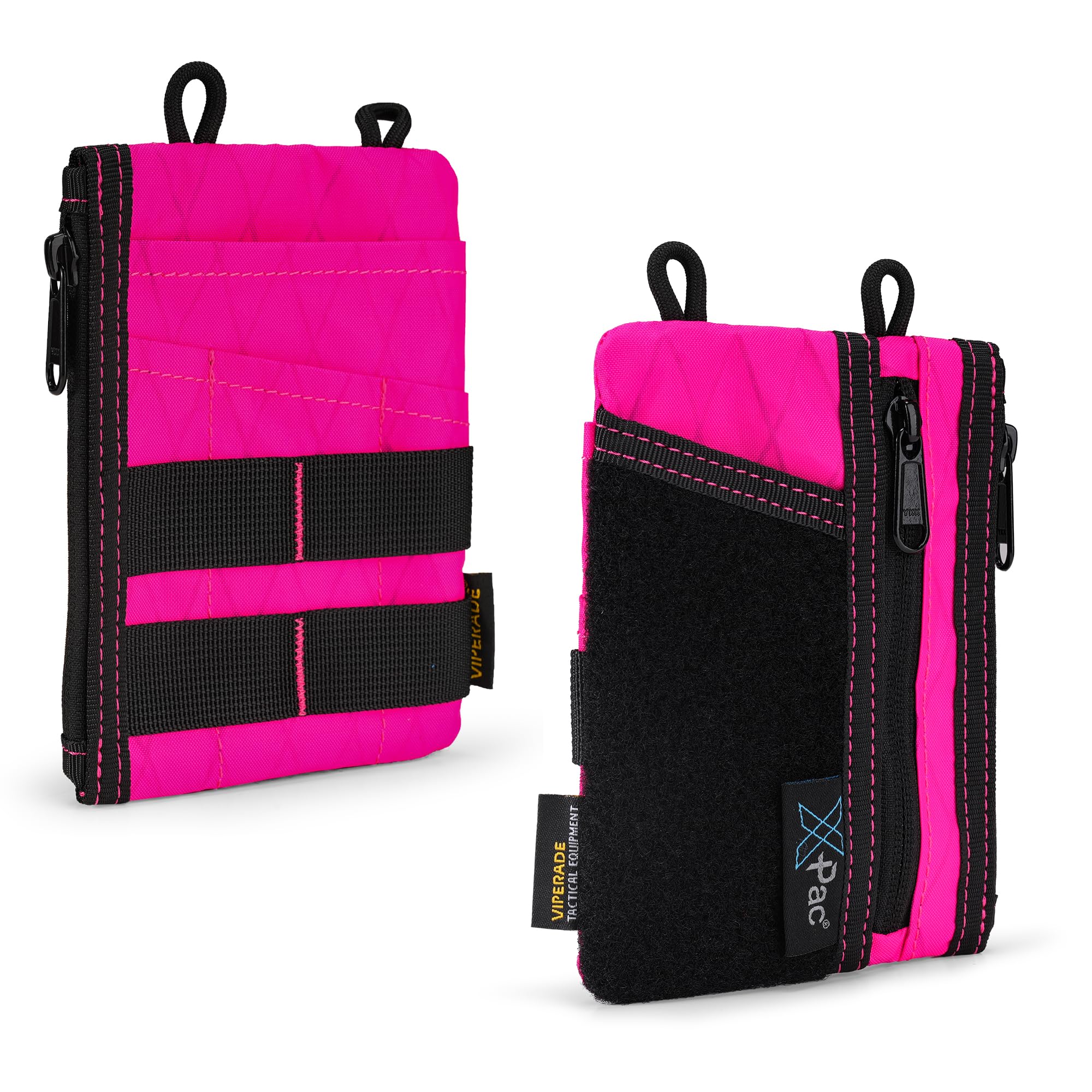 Viperade VE16 EDC Pocket Organizer for Men - 7-Pocket Multitool Pouch & Wallet for Everyday Carry Gear | Compact & Durable (X-PAC Hot Pink) | Perfect for Hiking, Camping & Travel Accessories