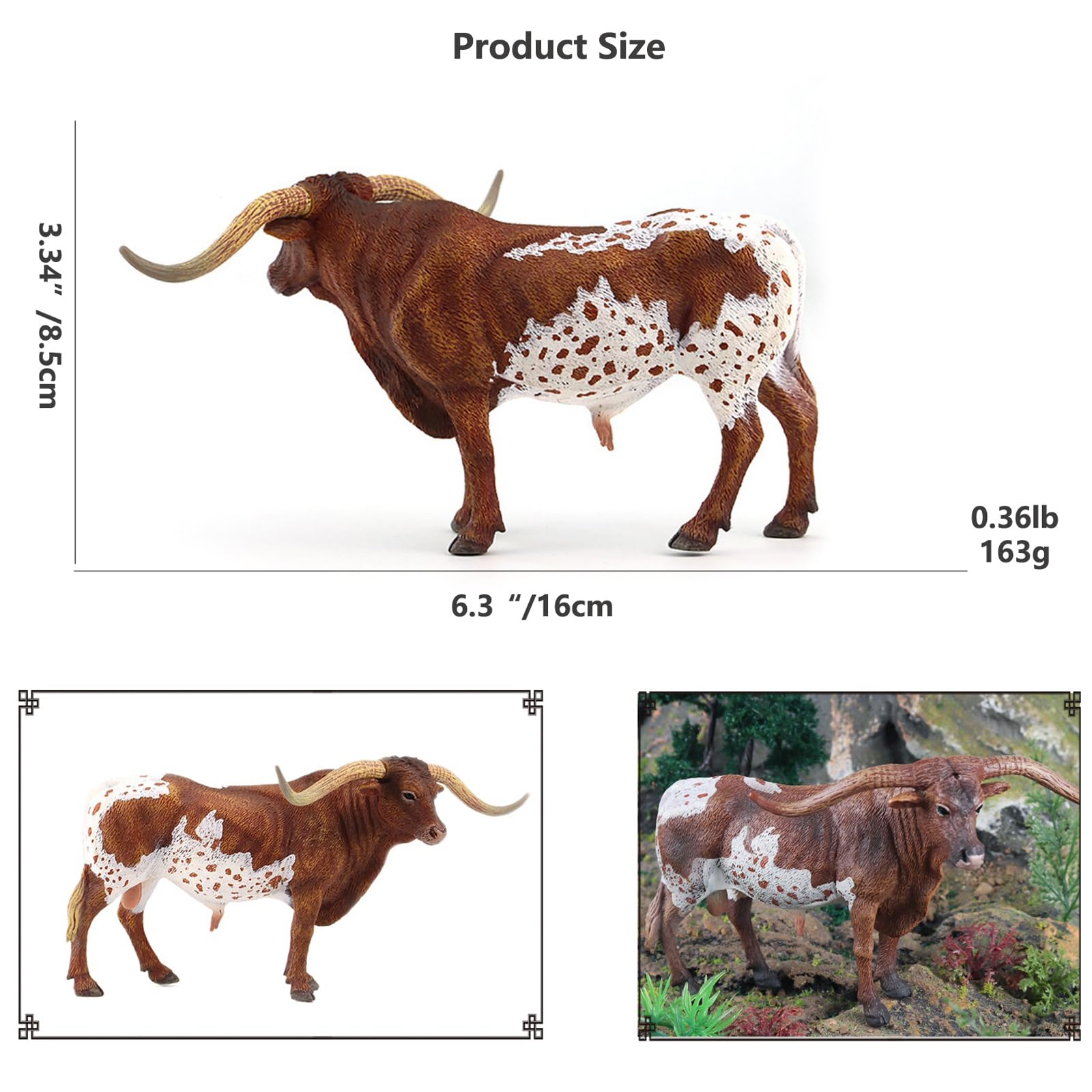 Gemini & Genius Longhorn Cow Toy Action Figure - 6