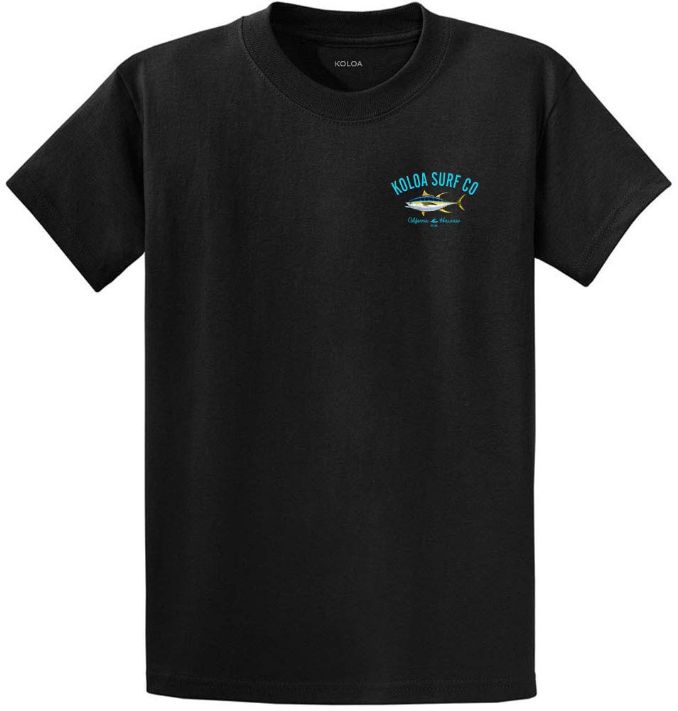Koloa Surf Men's Yellowfin Tuna Logo Heavyweight T-Shirts - Regular, Big & Tall Sizes | Comfortable Surf & Casual Wear for Beach, Travel & Everyday Use