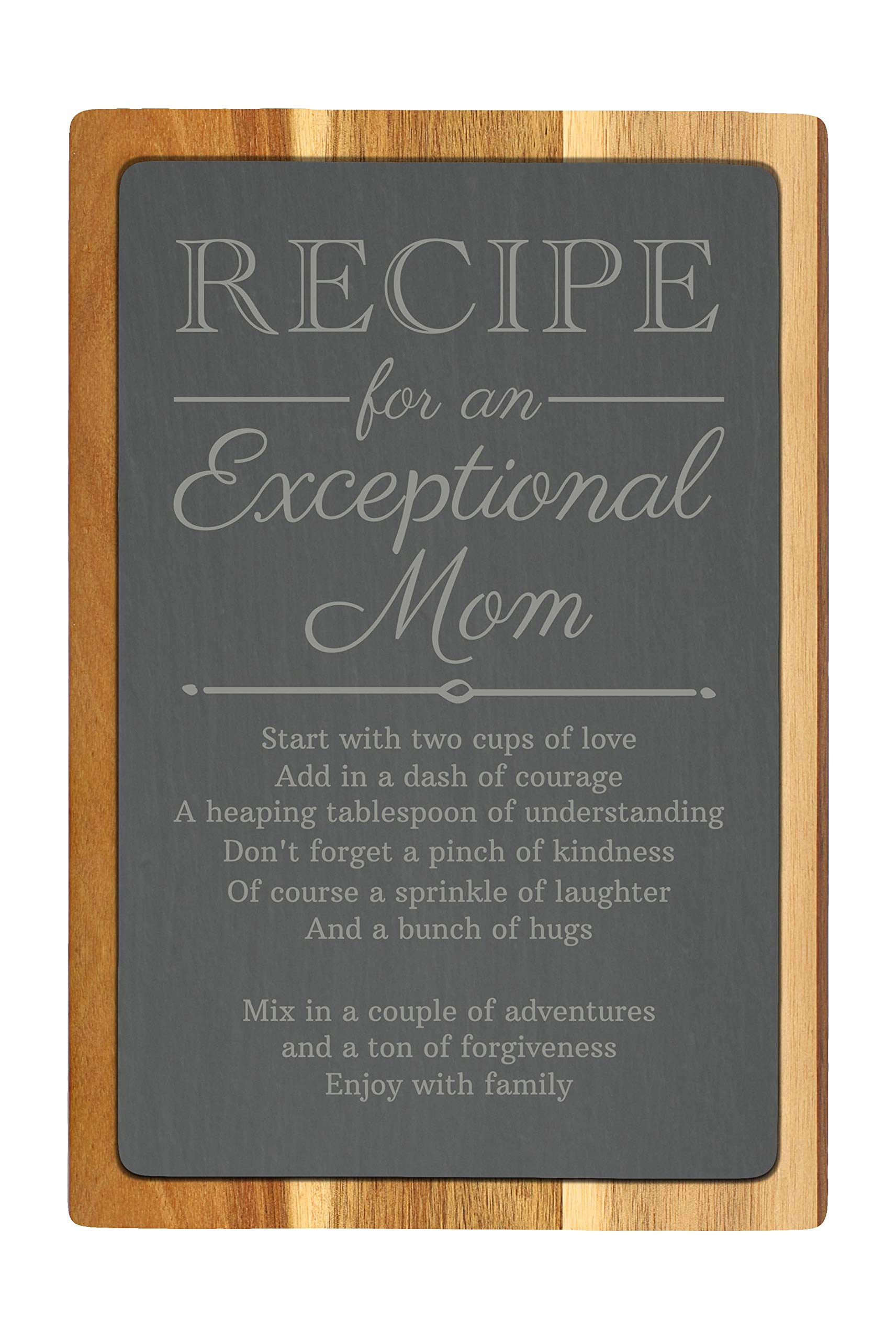 Premium Rectangle Slate Cutting Board for Kitchen - Perfect Gift for Mom, Housewarming & Holiday Decor - Ideal for Charcuterie, Cheese Serving & Home Cooking